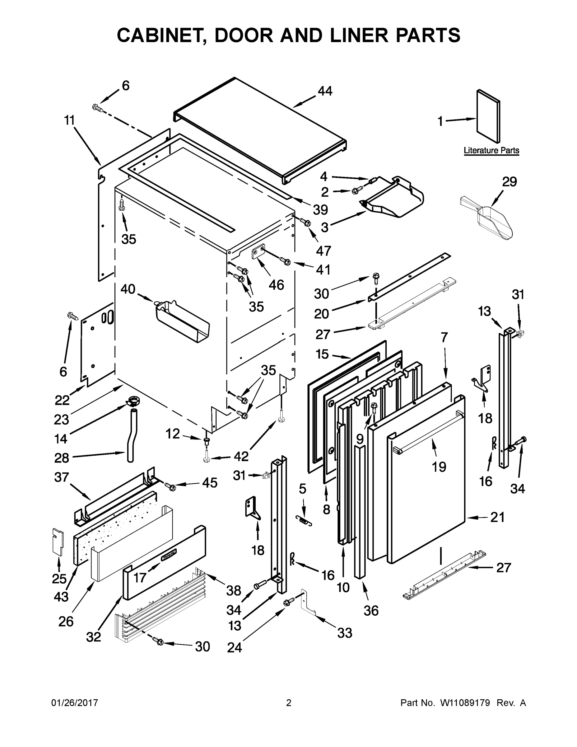 02 - CABINET, DOOR AND LINER PARTS