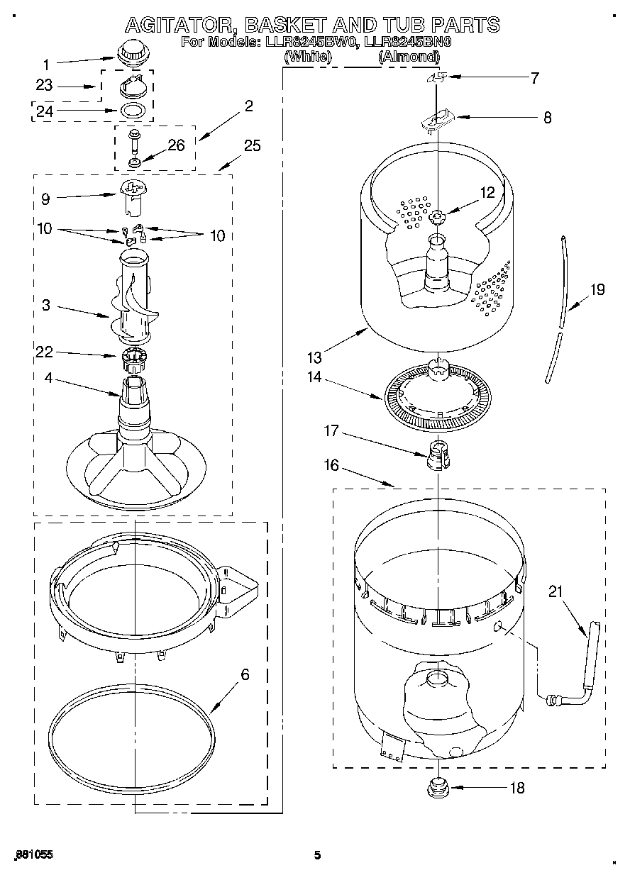 03 - AGITATOR, BASKET AND TUB