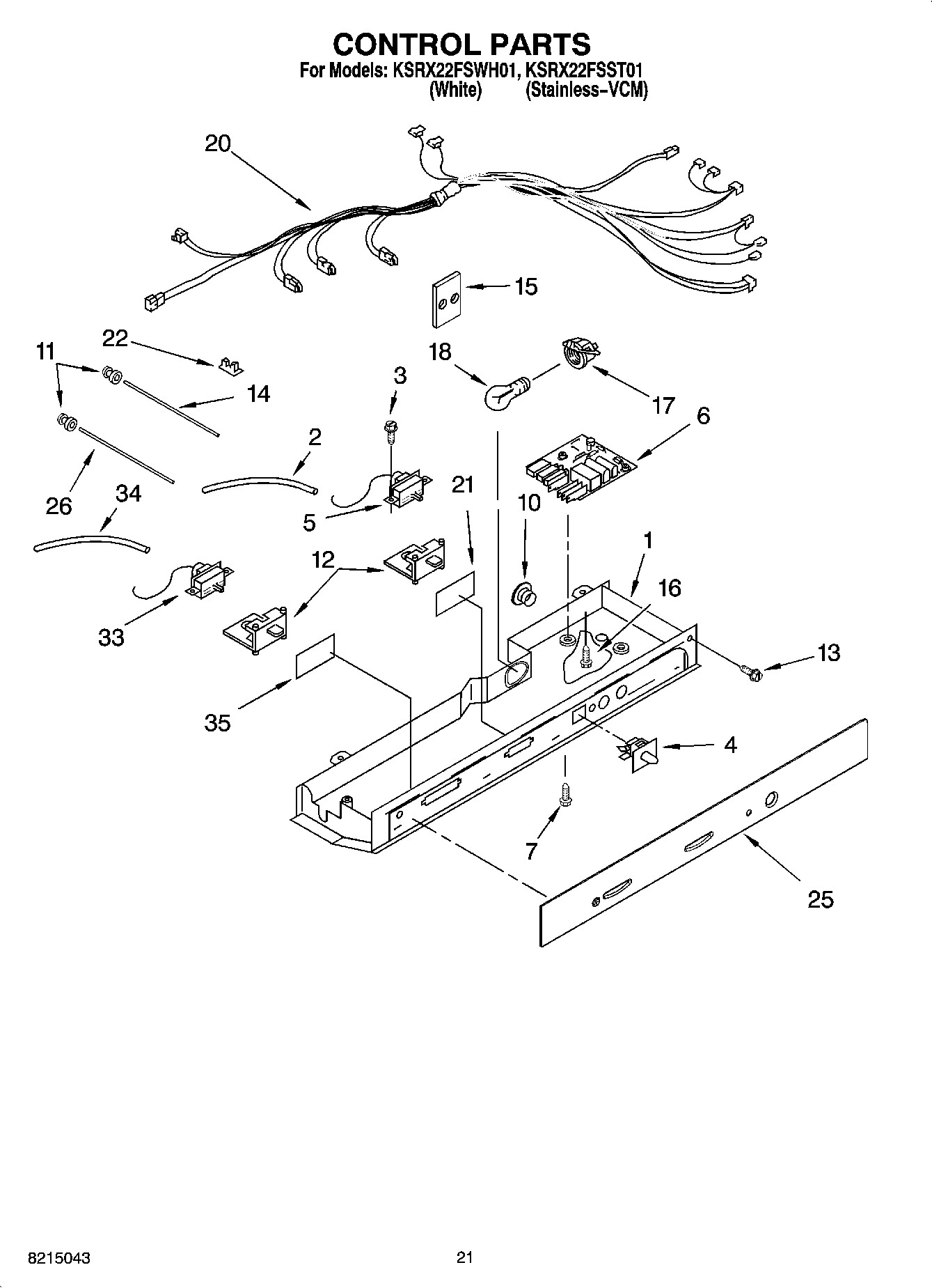 12 - CONTROL PARTS, OPTIONAL PARTS (NOT INCLUDED)