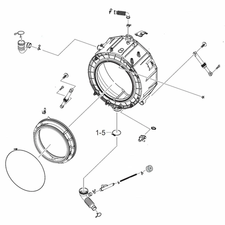 DC97-18555G Samsung Assembly Semi Tub Front W