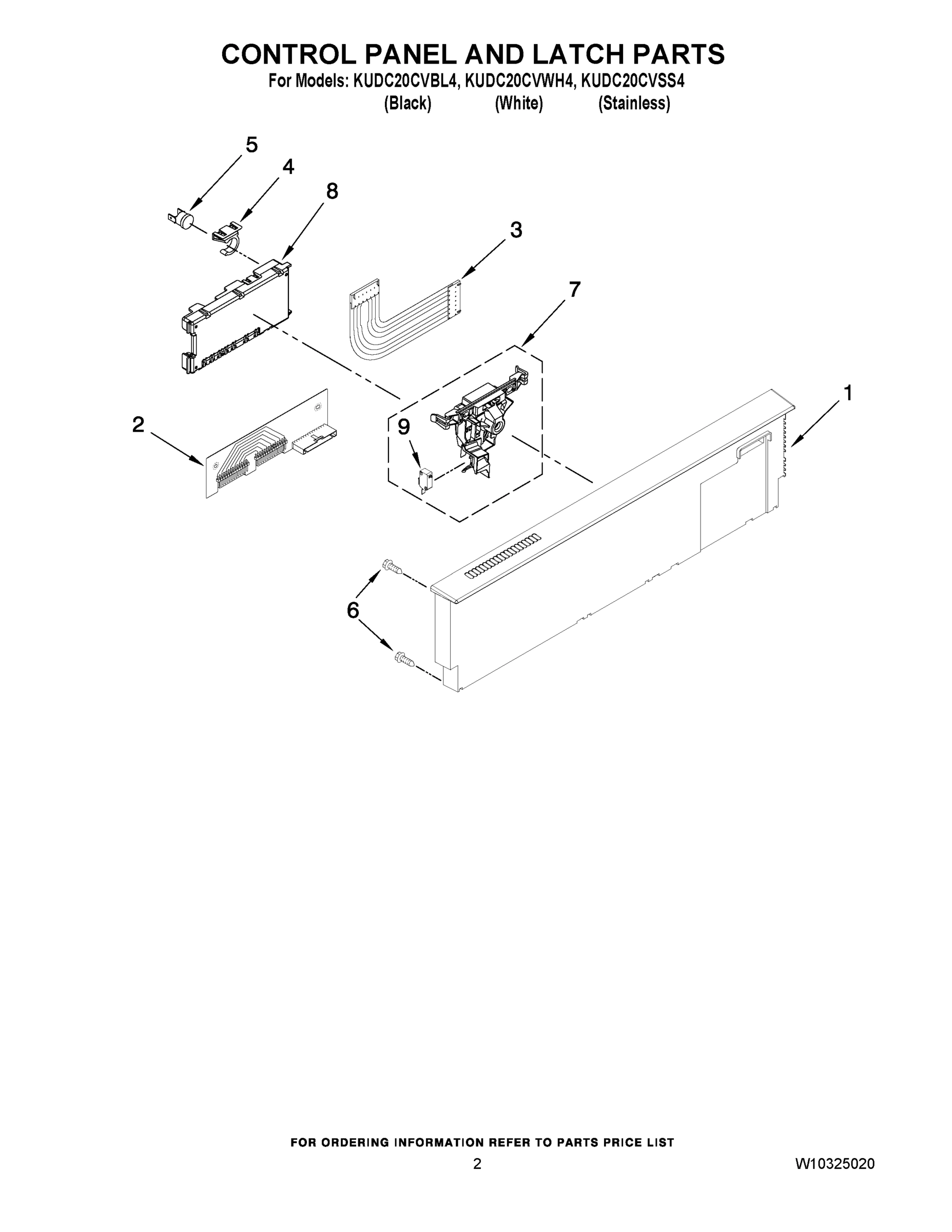 02 - CONTROL PANEL AND LATCH PARTS