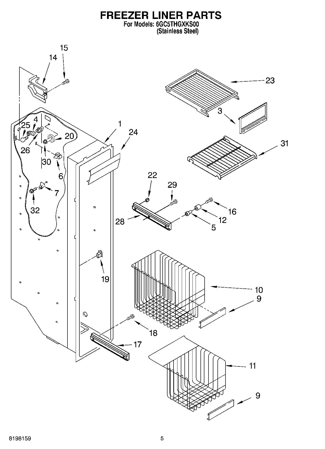 04 - FREEZER LINER PARTS