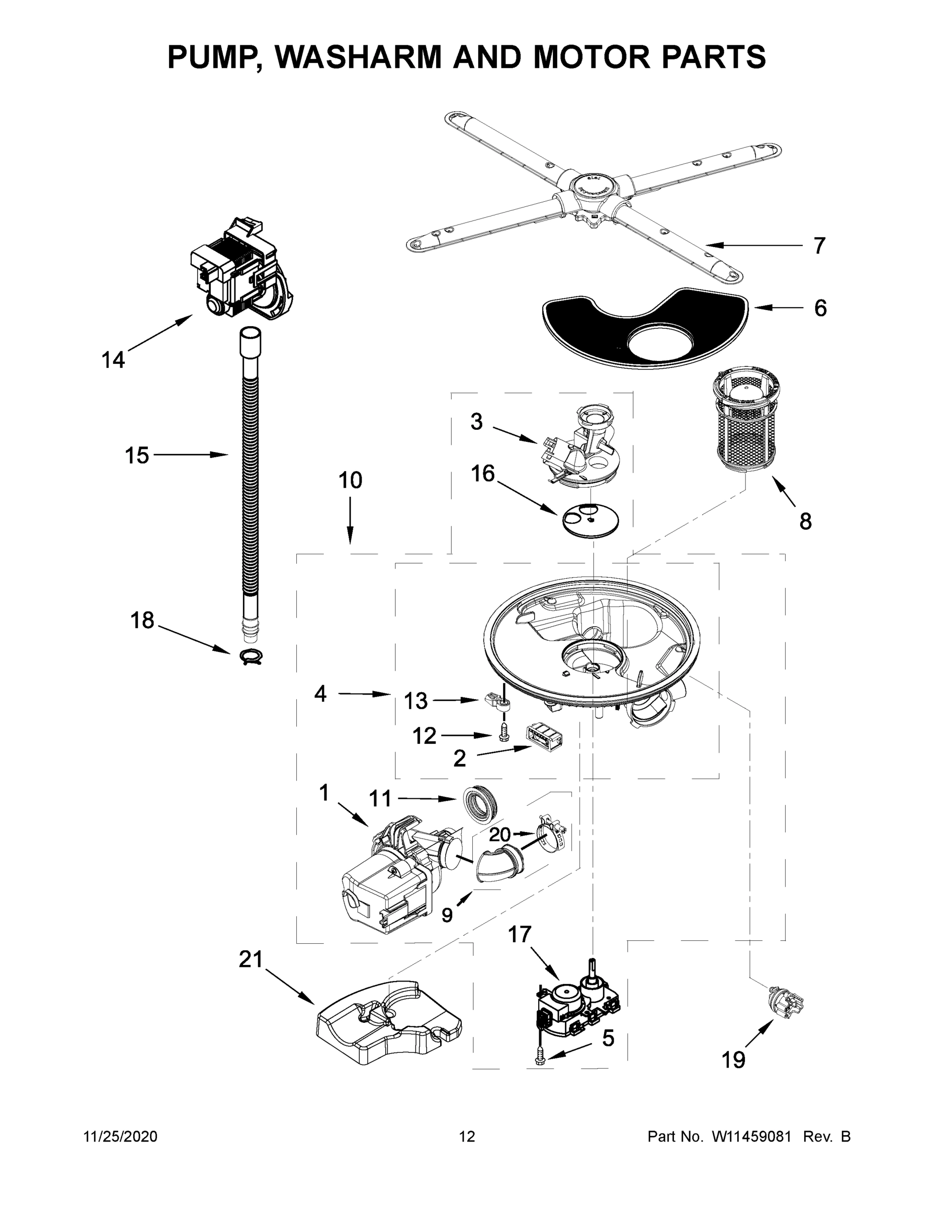 07 - PUMP, WASHARM AND MOTOR PARTS