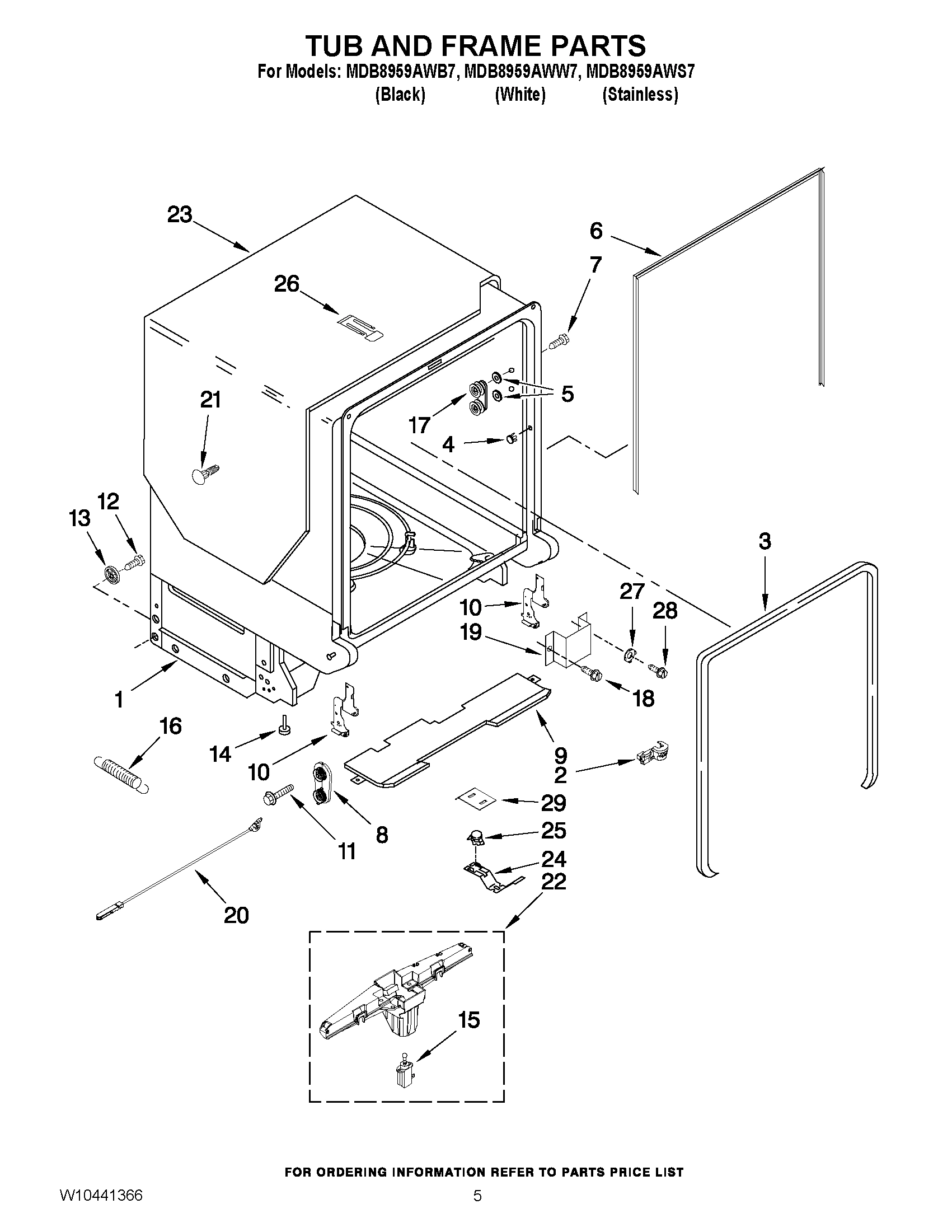 05 - TUB AND FRAME PARTS