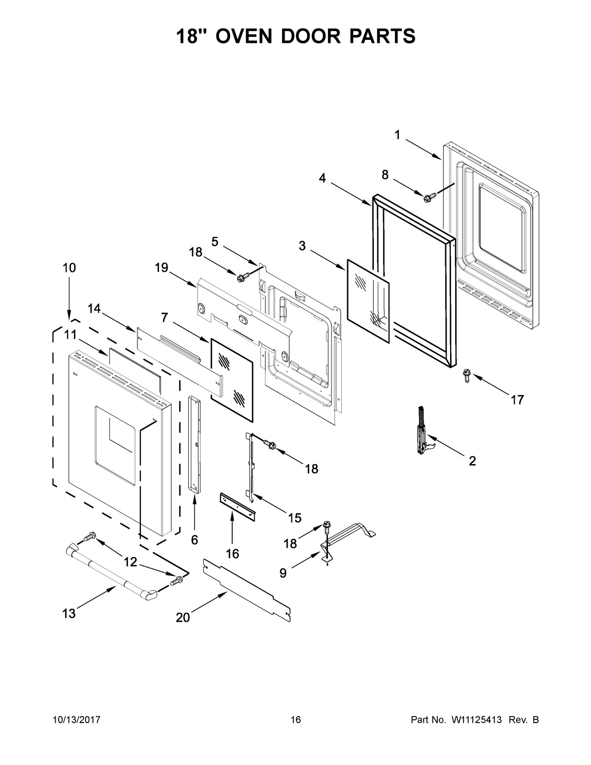 09 - 18" OVEN DOOR PARTS