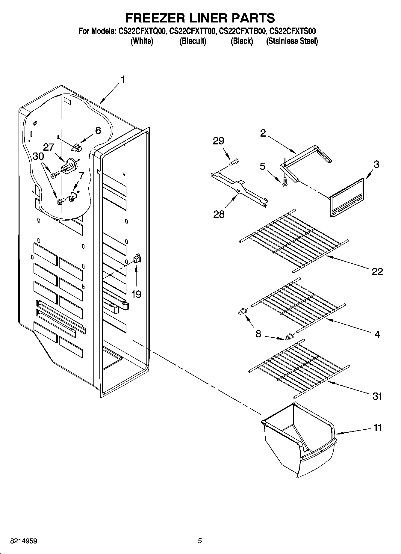 04 - FREEZER LINER PARTS