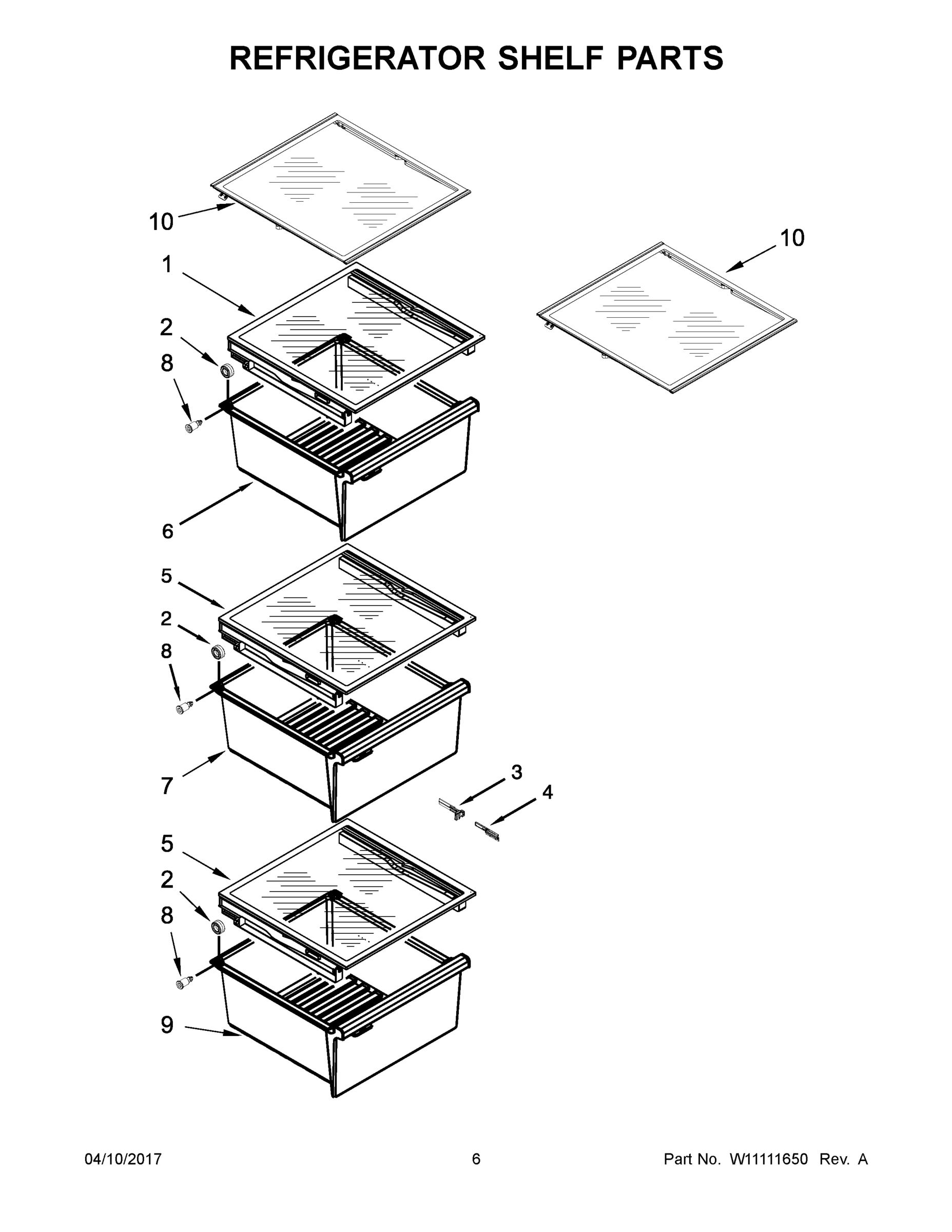 04 - REFRIGERATOR SHELF PARTS