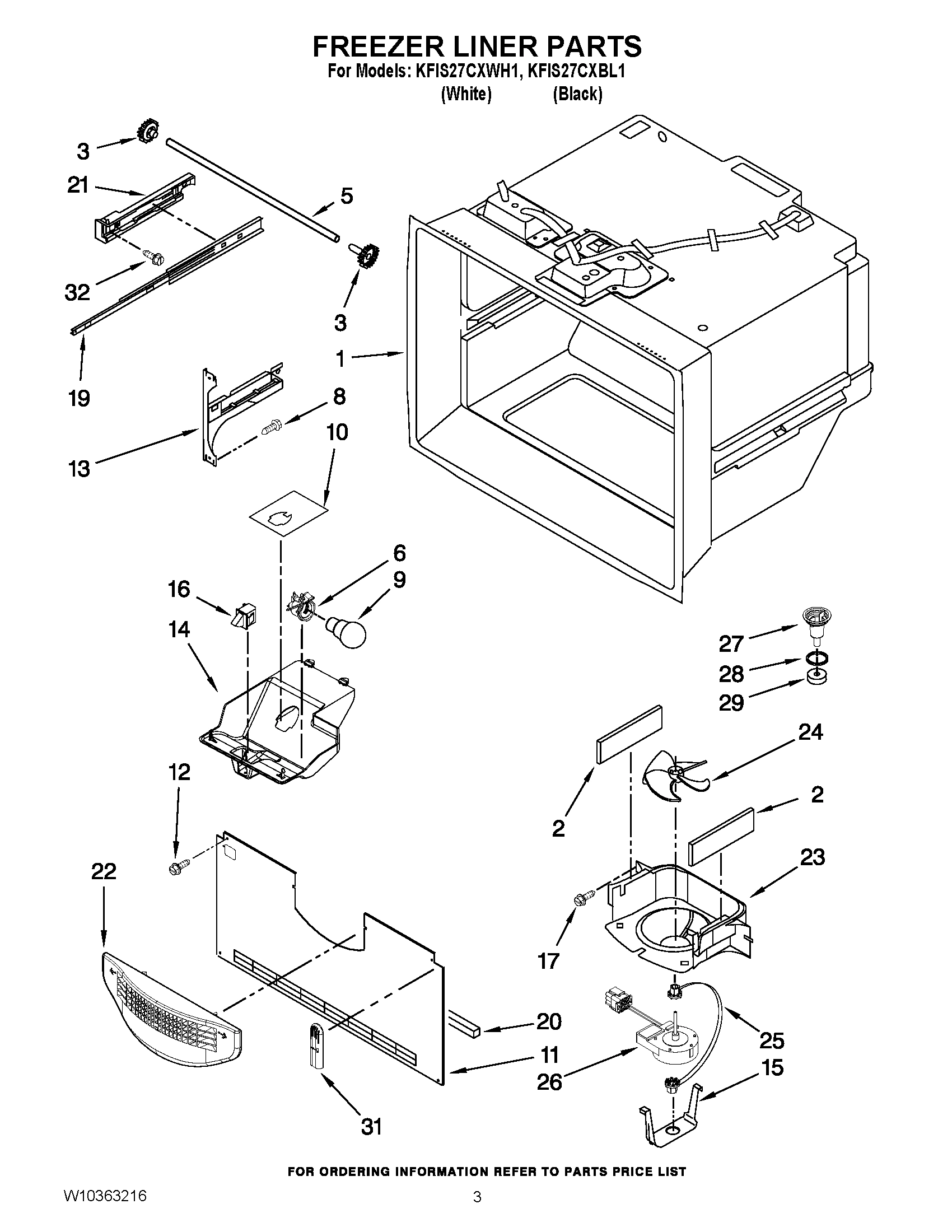 02 - FREEZER LINER PARTS