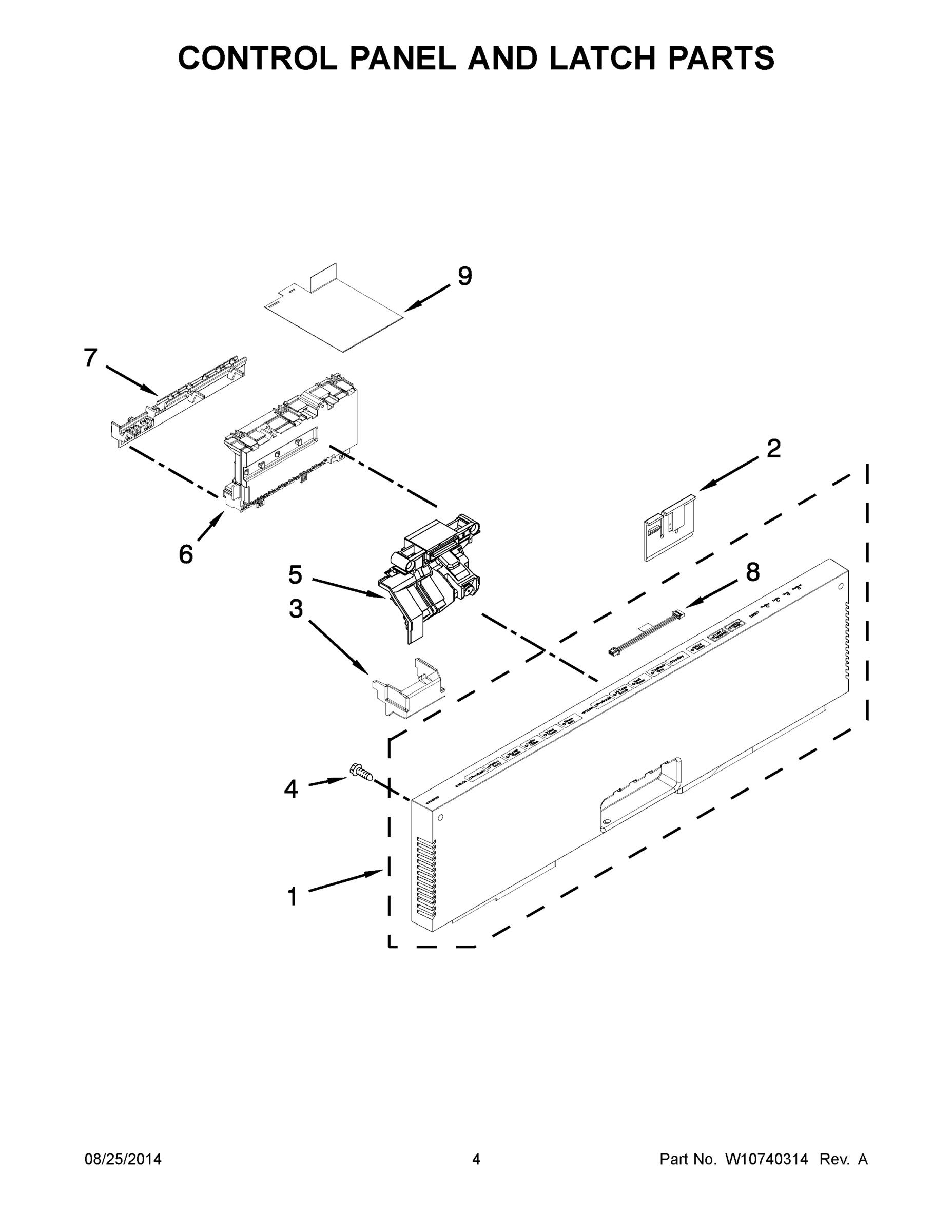 03 - CONTROL PANEL AND LATCH PARTS