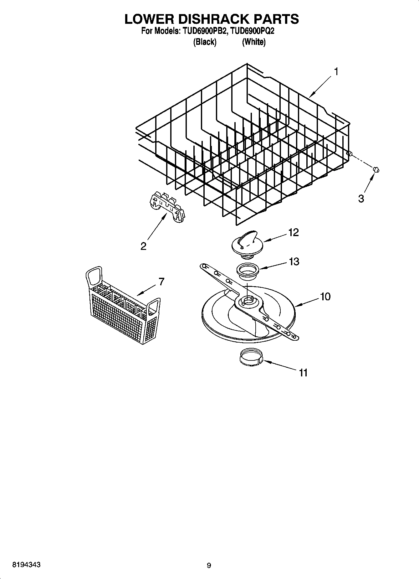 06 - LOWER DISHRACK PARTS, OPTIONAL PARTS (NOT INCLUDED)