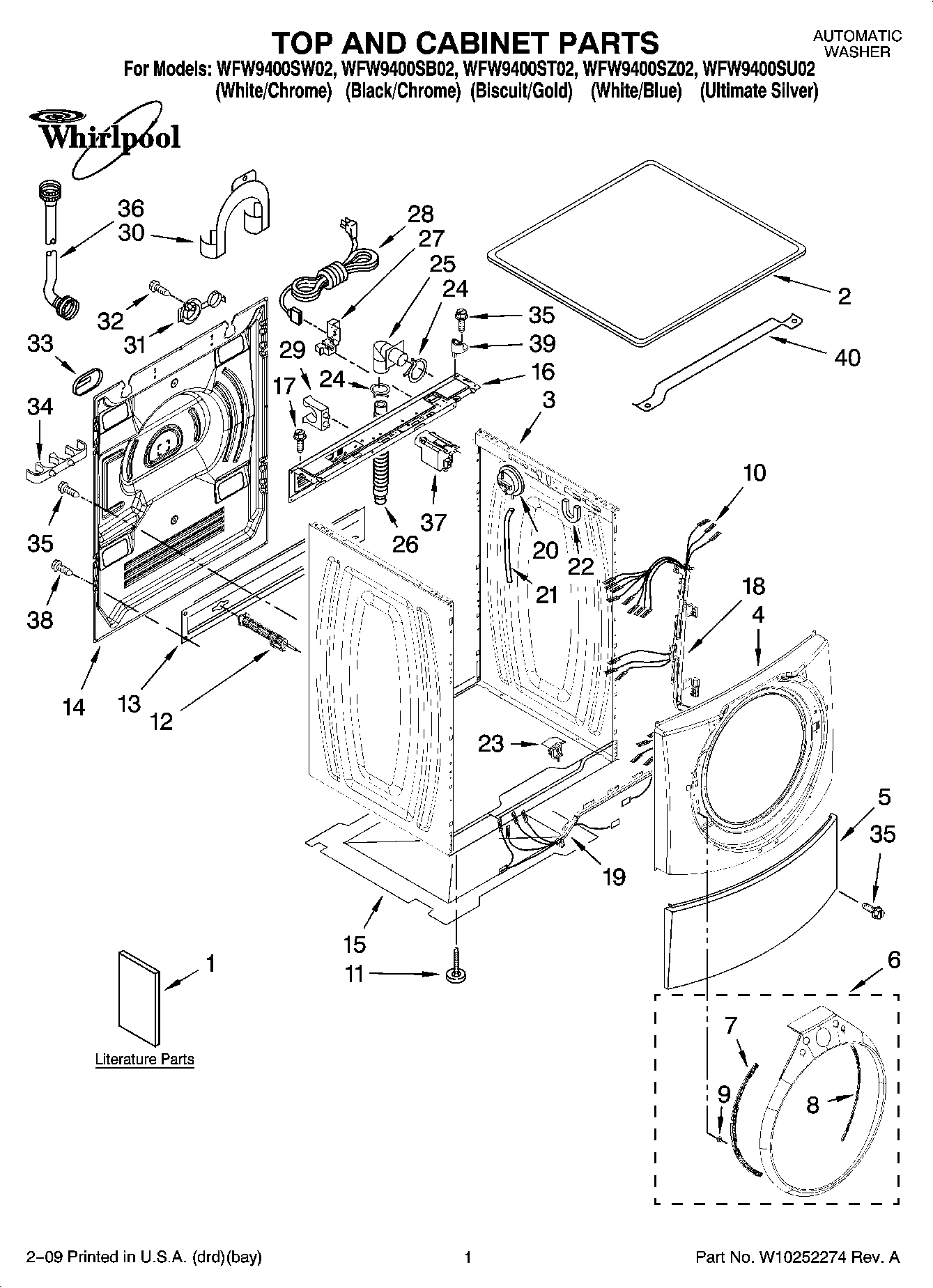 01 - TOP AND CABINET PARTS