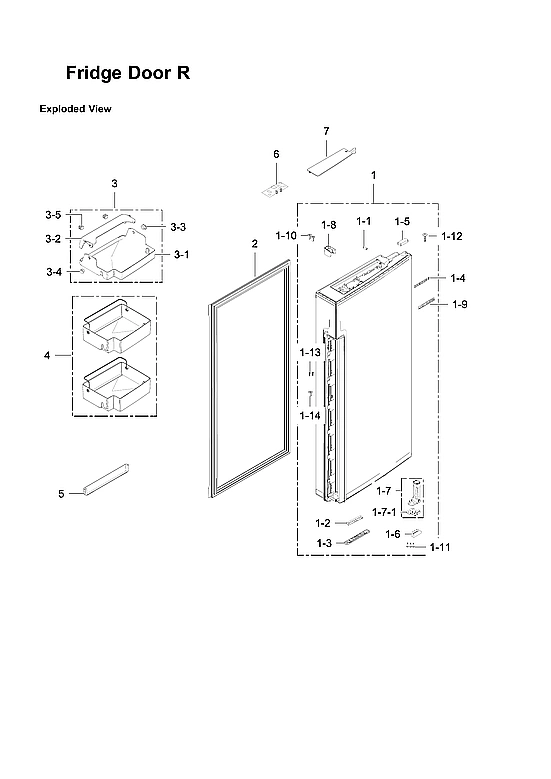RIGHT REFRIGERATOR DOOR PARTS