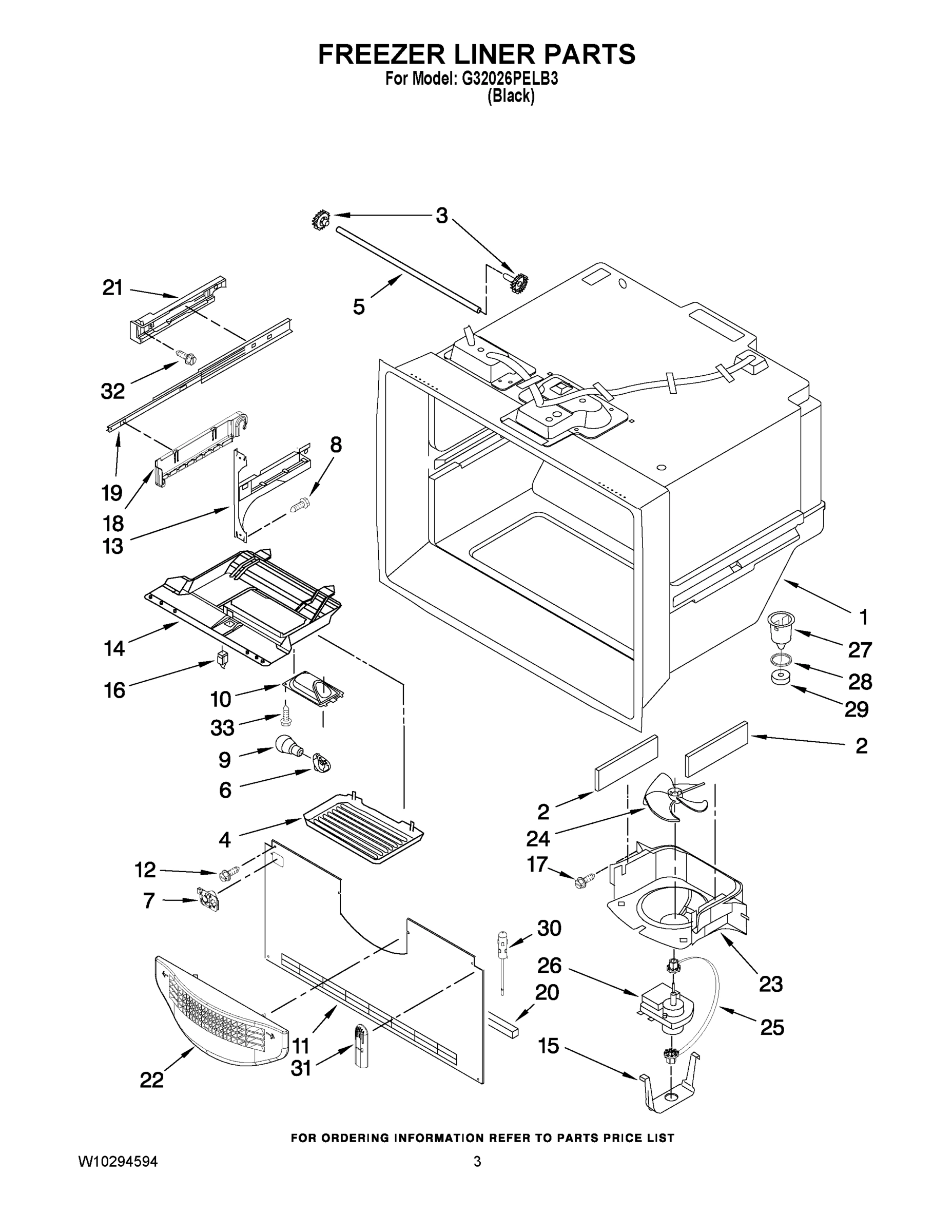 02 - FREEZER LINER PARTS