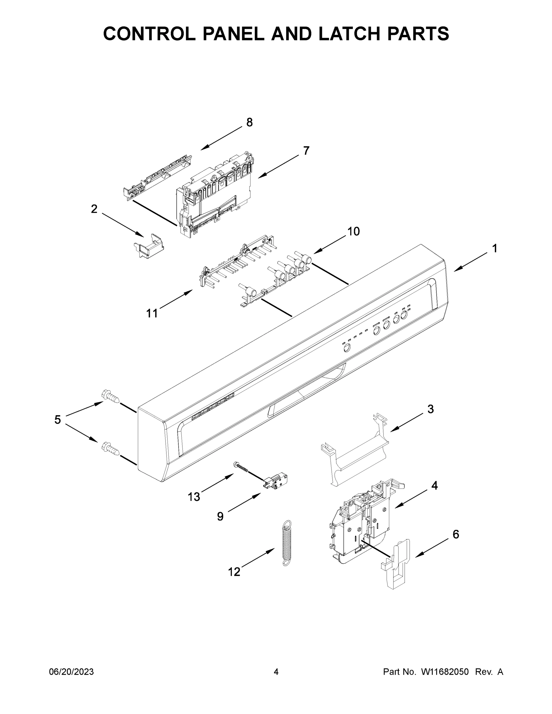 03 - CONTROL PANEL AND LATCH PARTS