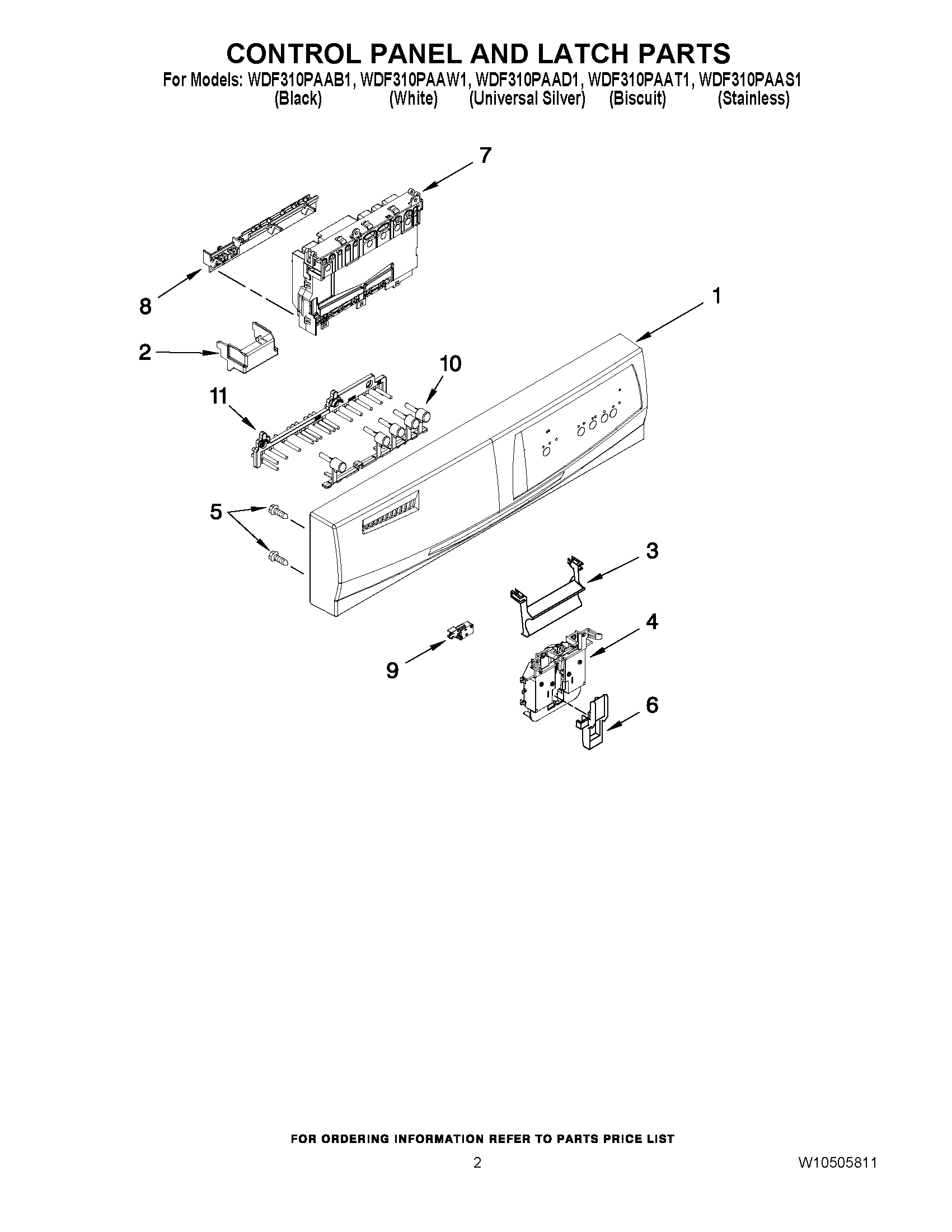 02 - CONTROL PANEL AND LATCH PARTS