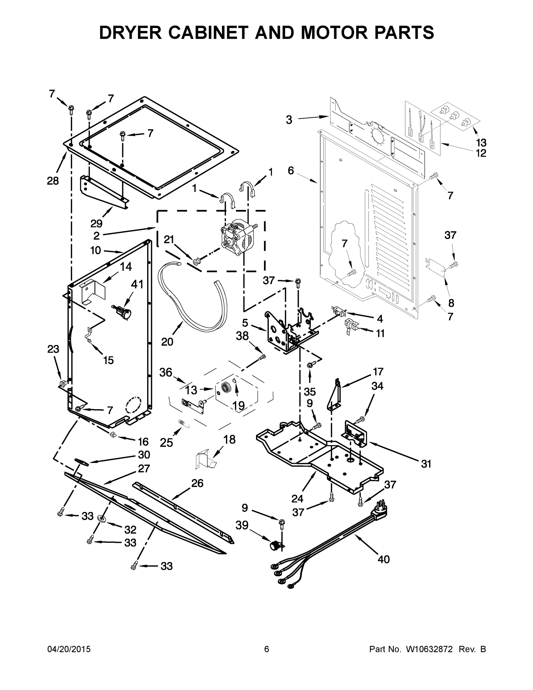 04 - DRYER CABINET AND MOTOR PARTS