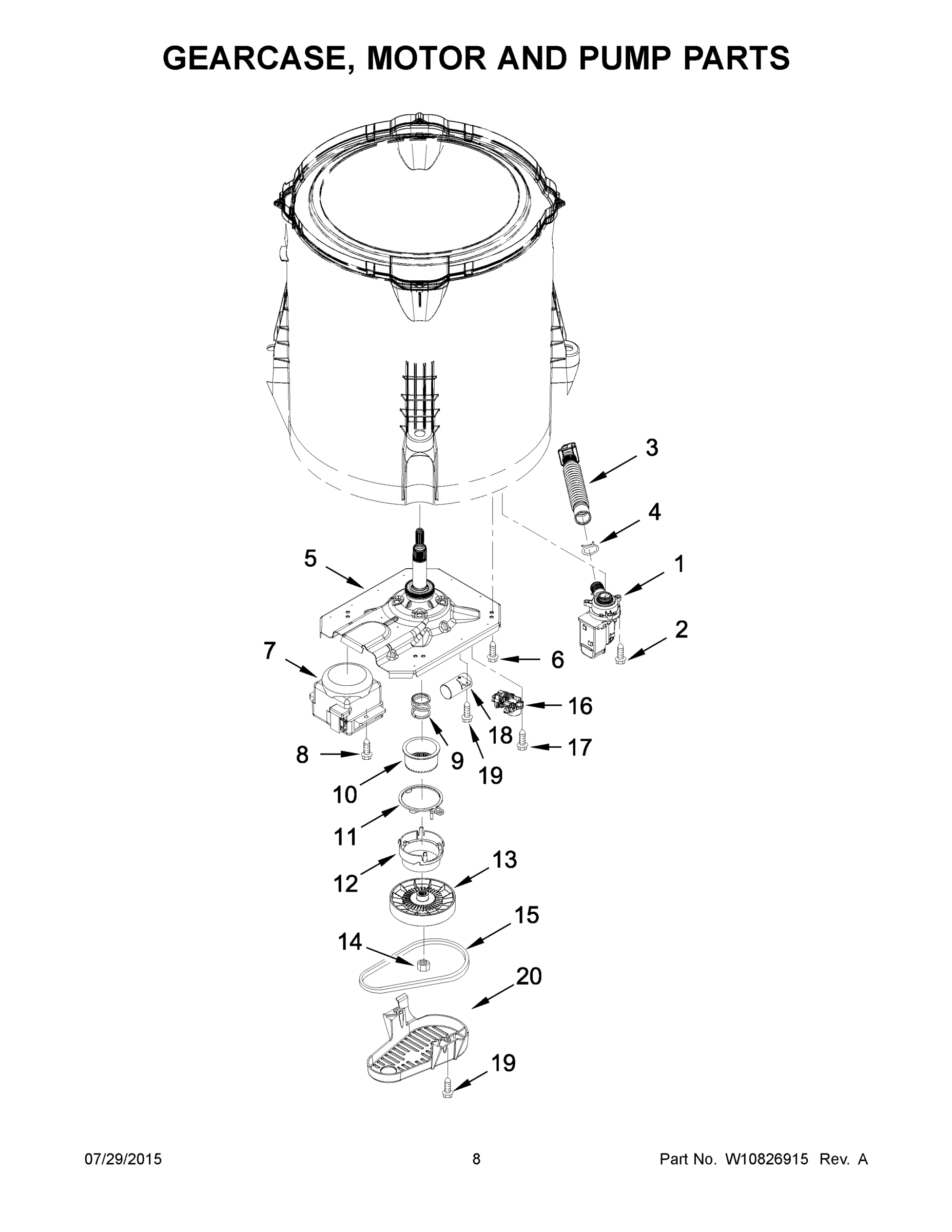 05 - GEARCASE, MOTOR AND PUMP PARTS