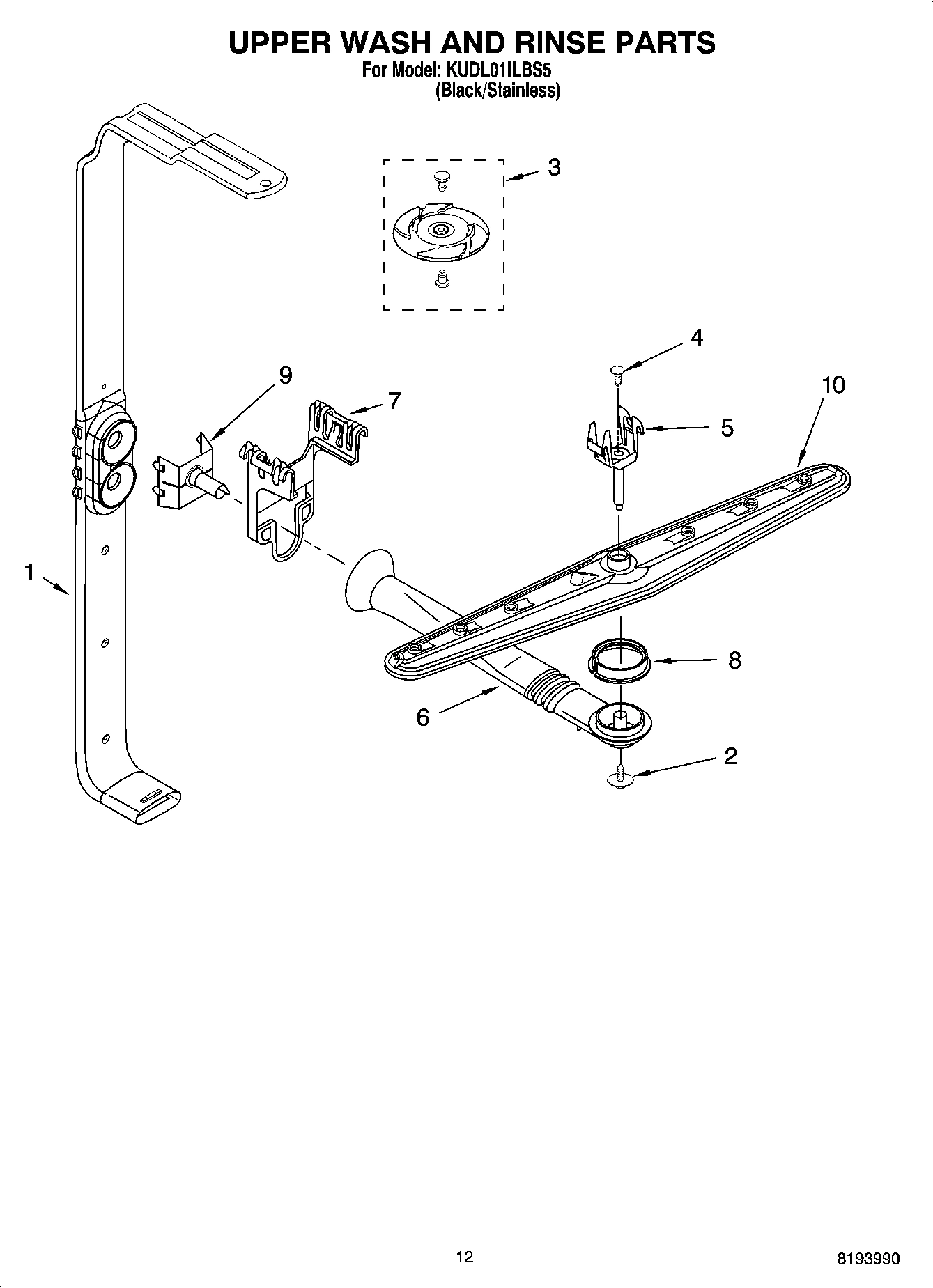 10 - UPPER WASH AND RINSE PARTS
