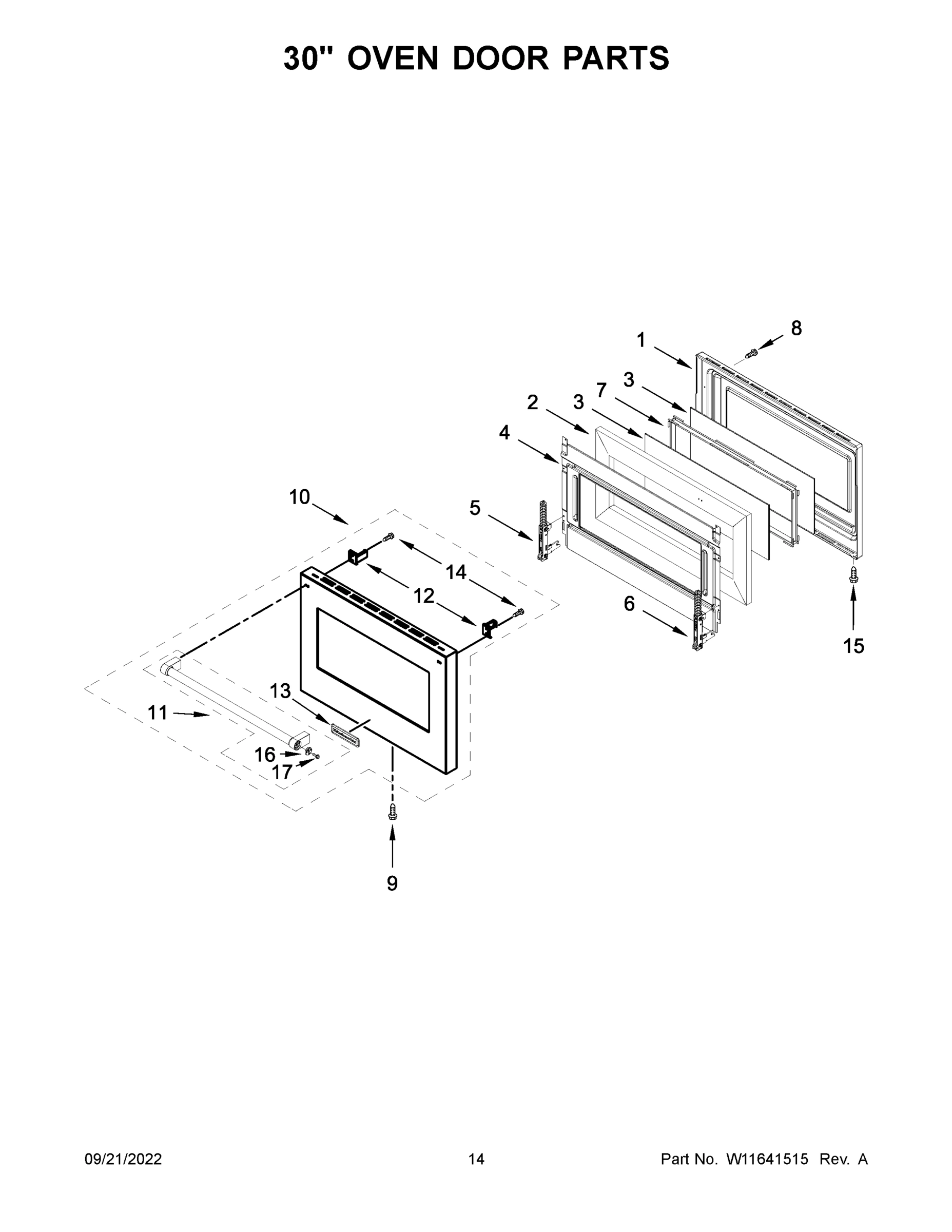08 - 30" OVEN DOOR PARTS