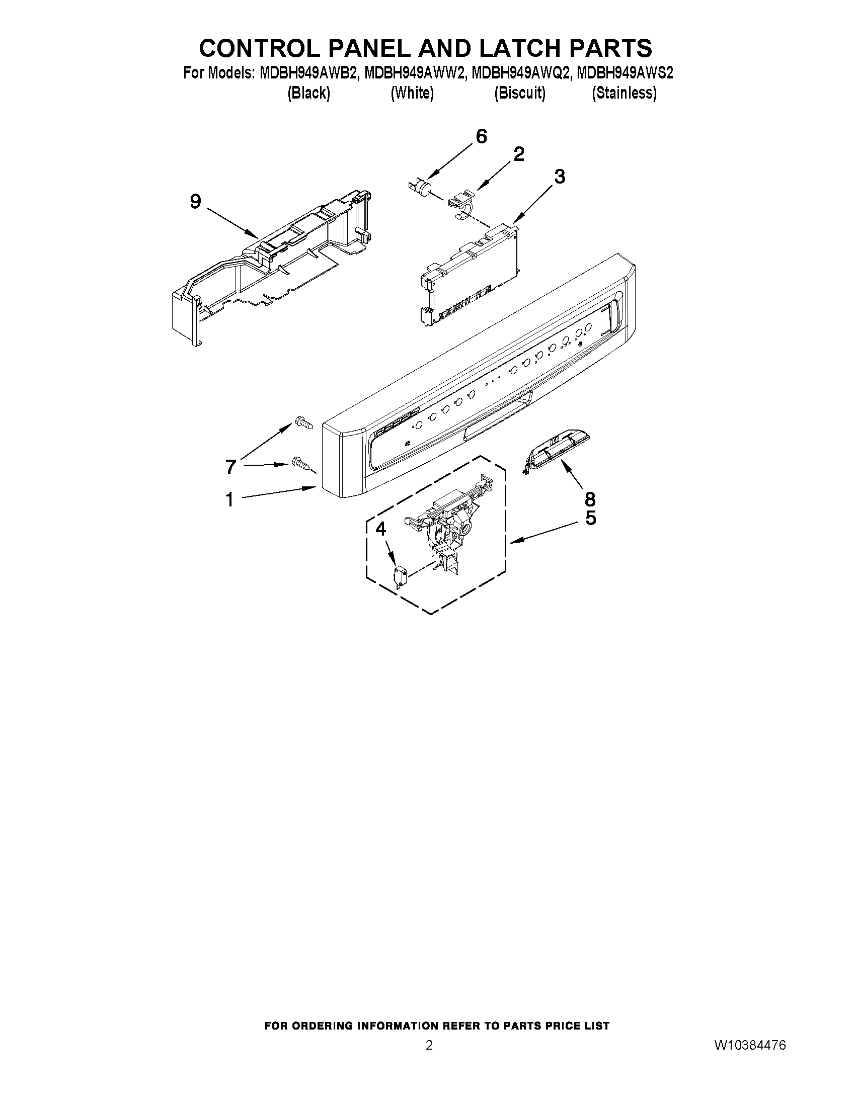 02 - CONTROL PANEL AND LATCH PARTS