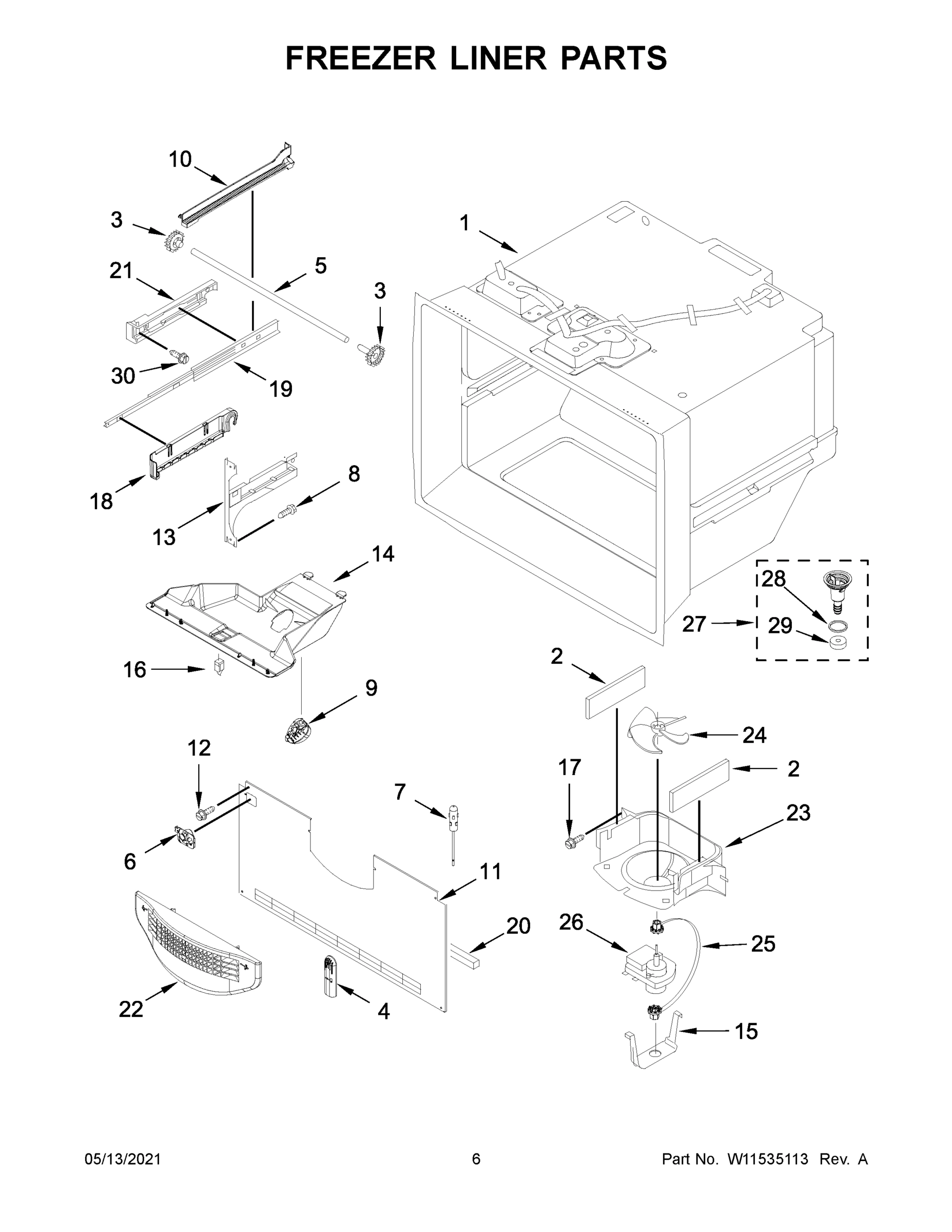 04 - FREEZER LINER PARTS