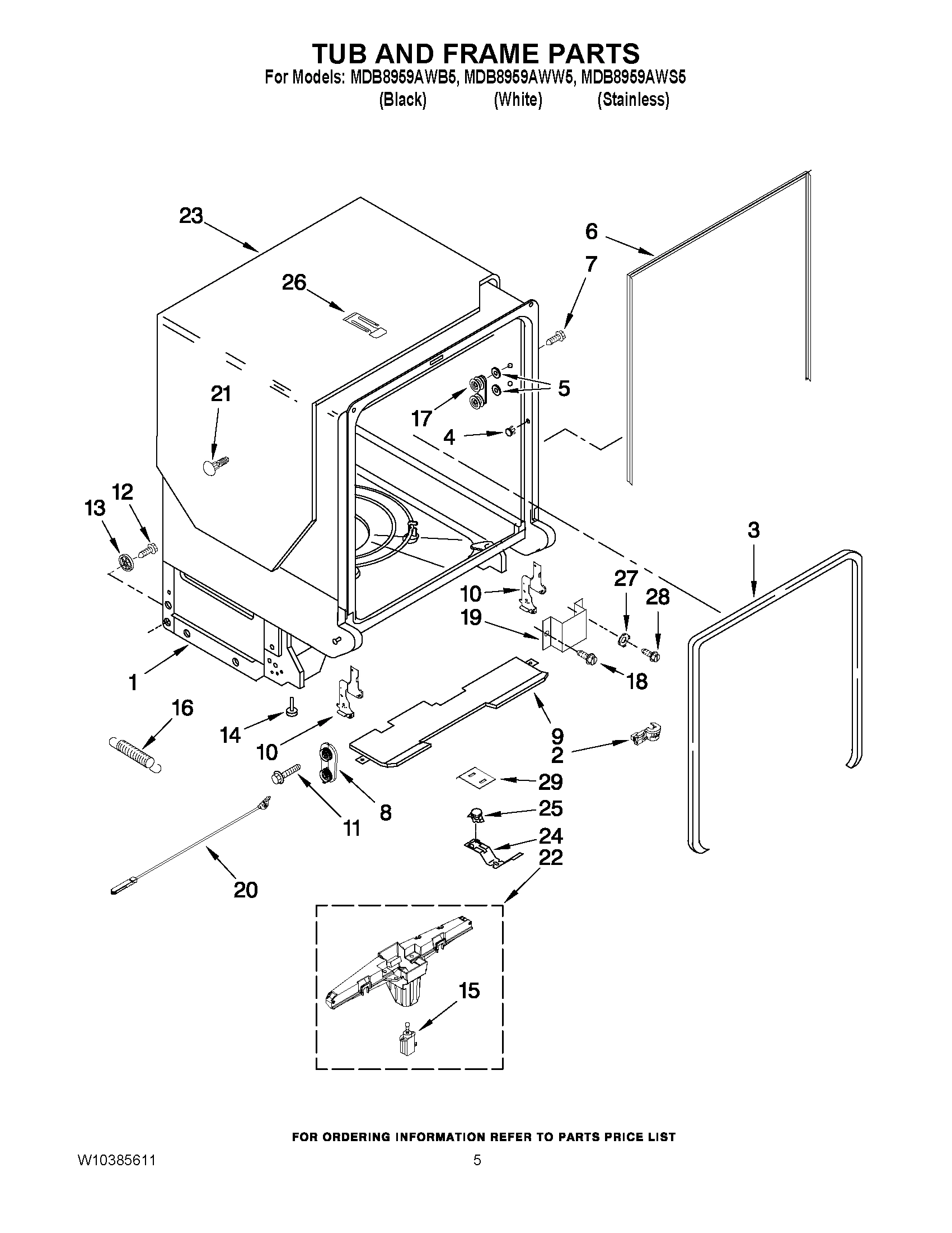05 - TUB AND FRAME PARTS