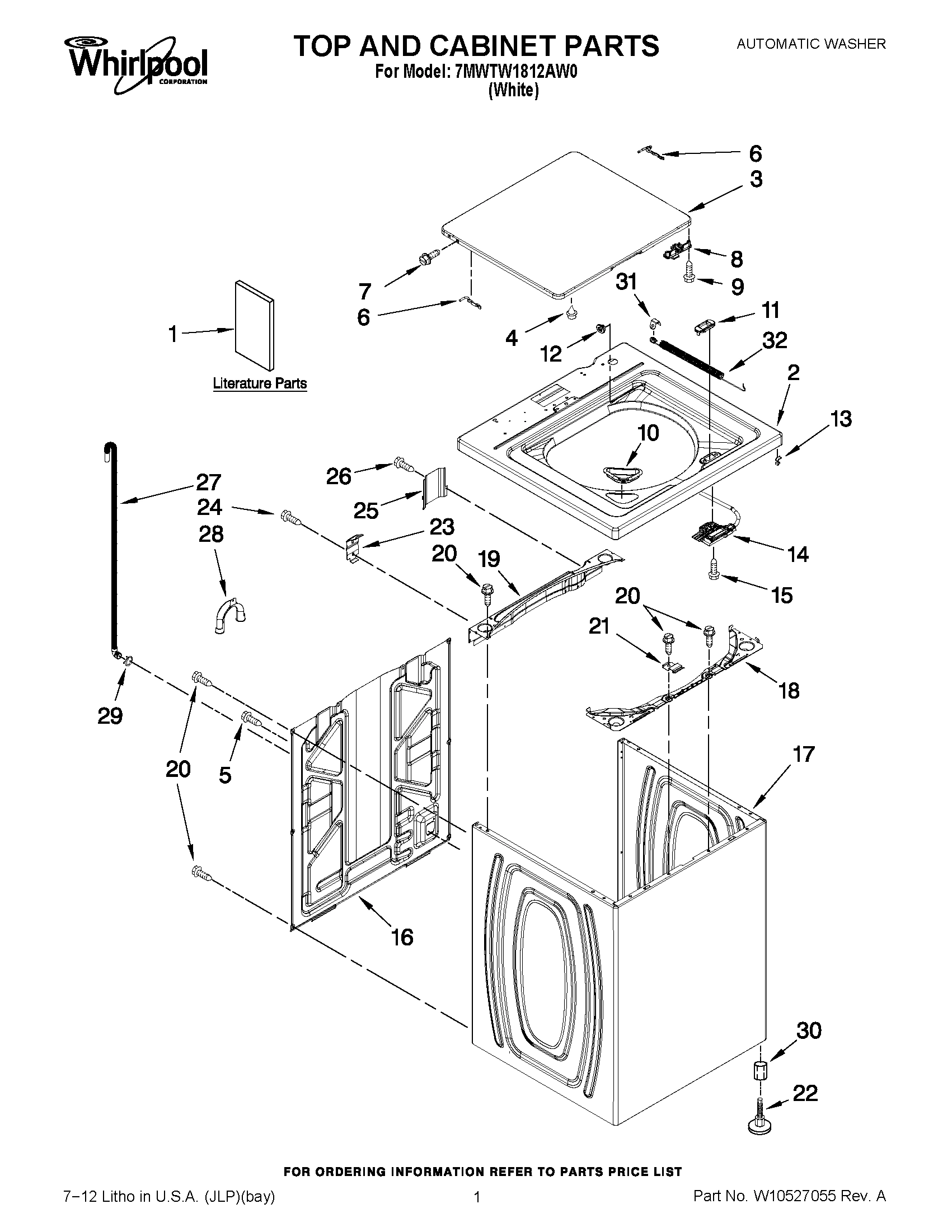01 - TOP AND CABINET PARTS