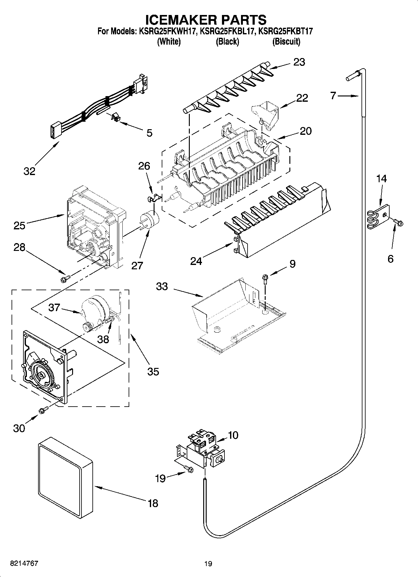 12 - ICEMAKER PARTS, OPTIONAL PARTS (NOT INCLUDED)