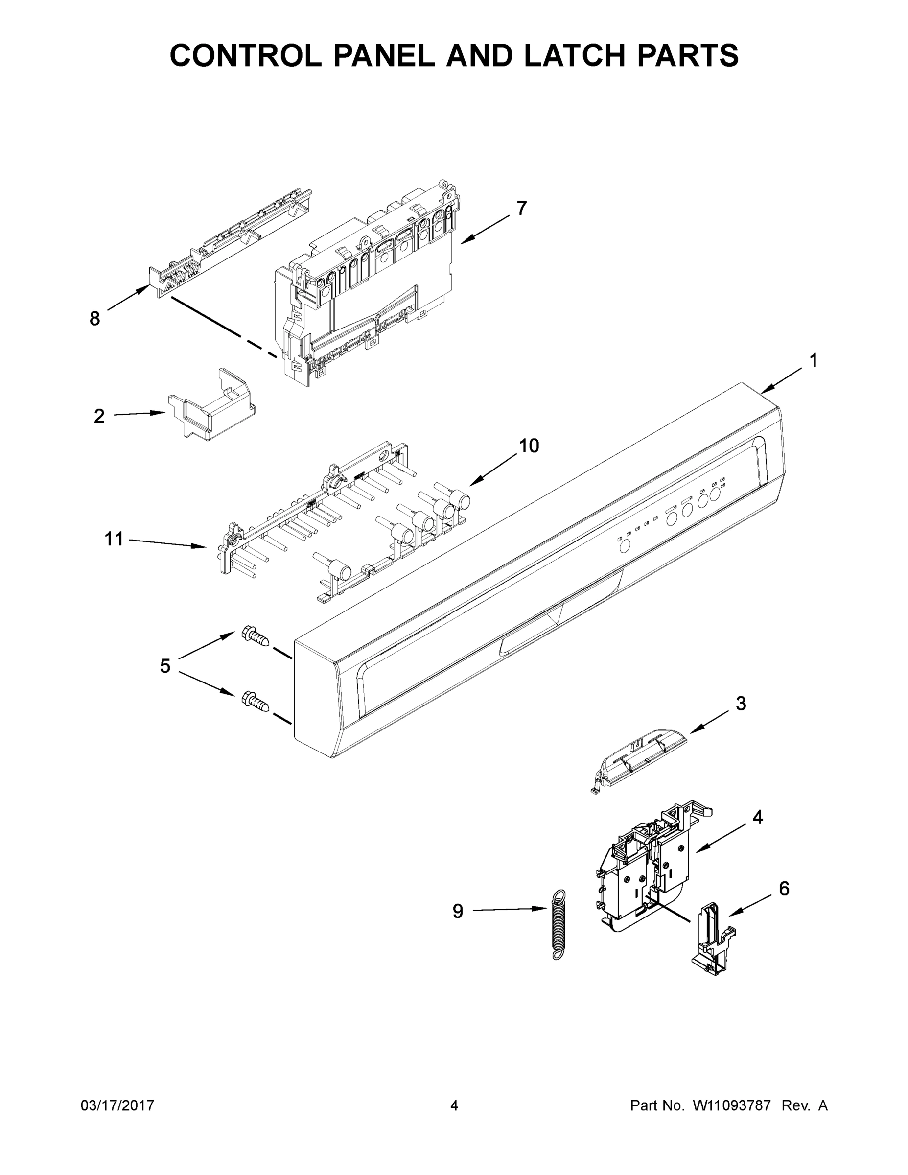 03 - CONTROL PANEL AND LATCH PARTS