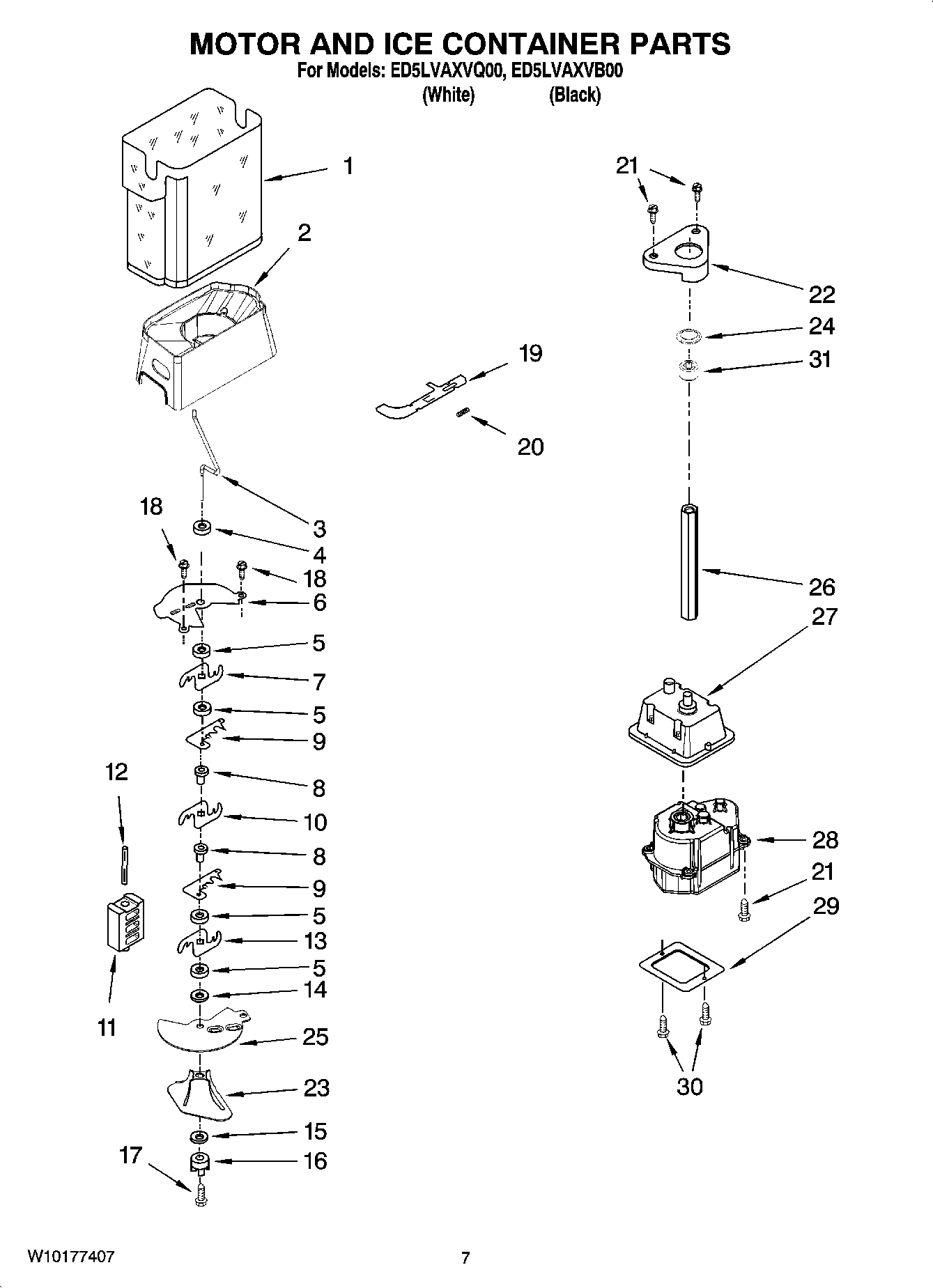 05 - MOTOR AND ICE CONTAINER PARTS