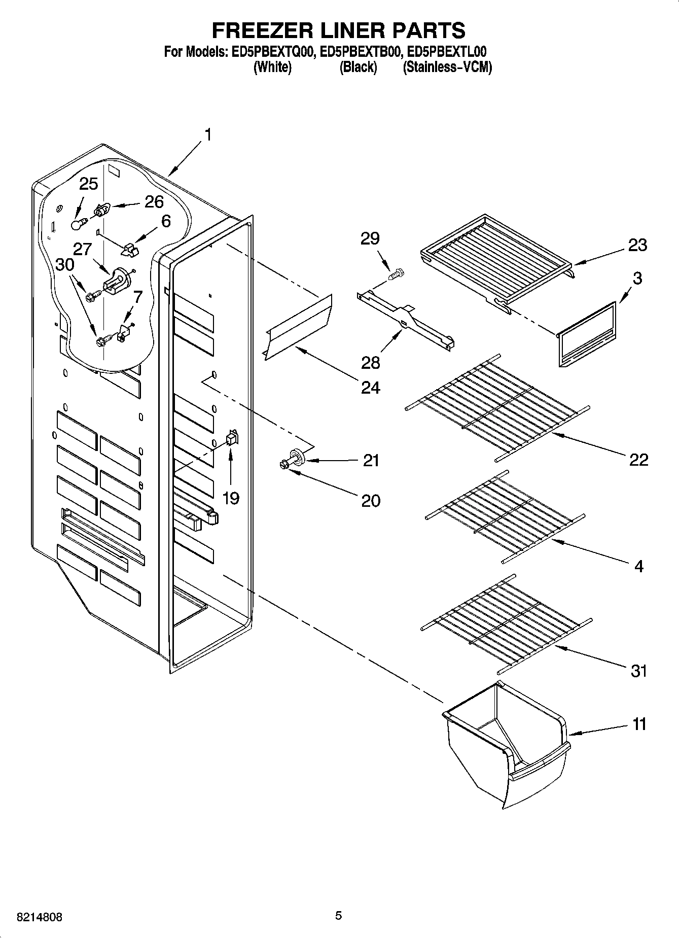 04 - FREEZER LINER PARTS