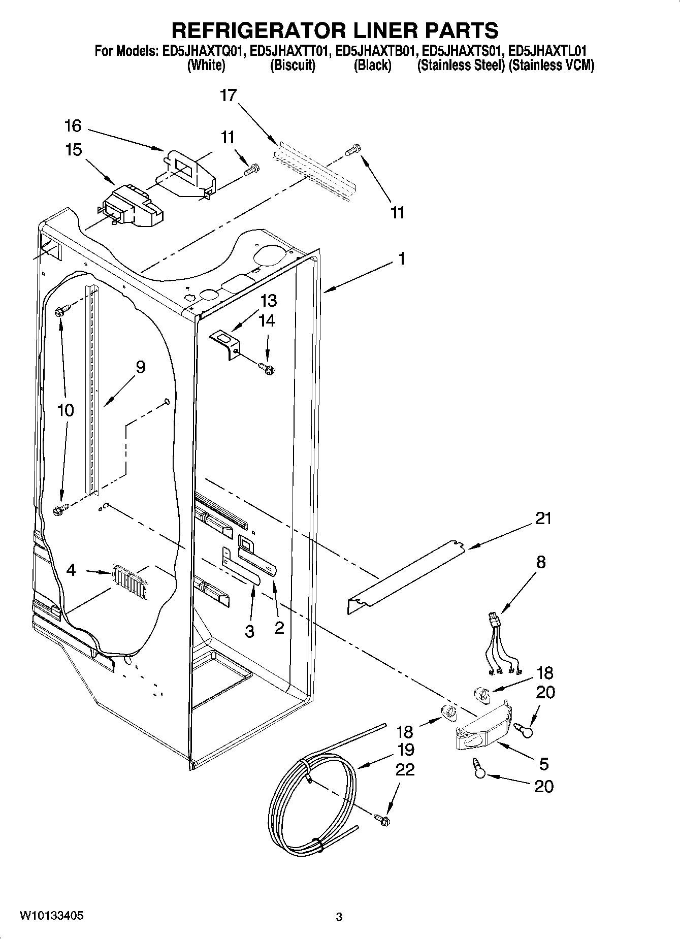 02 - REFRIGERATOR LINER PARTS