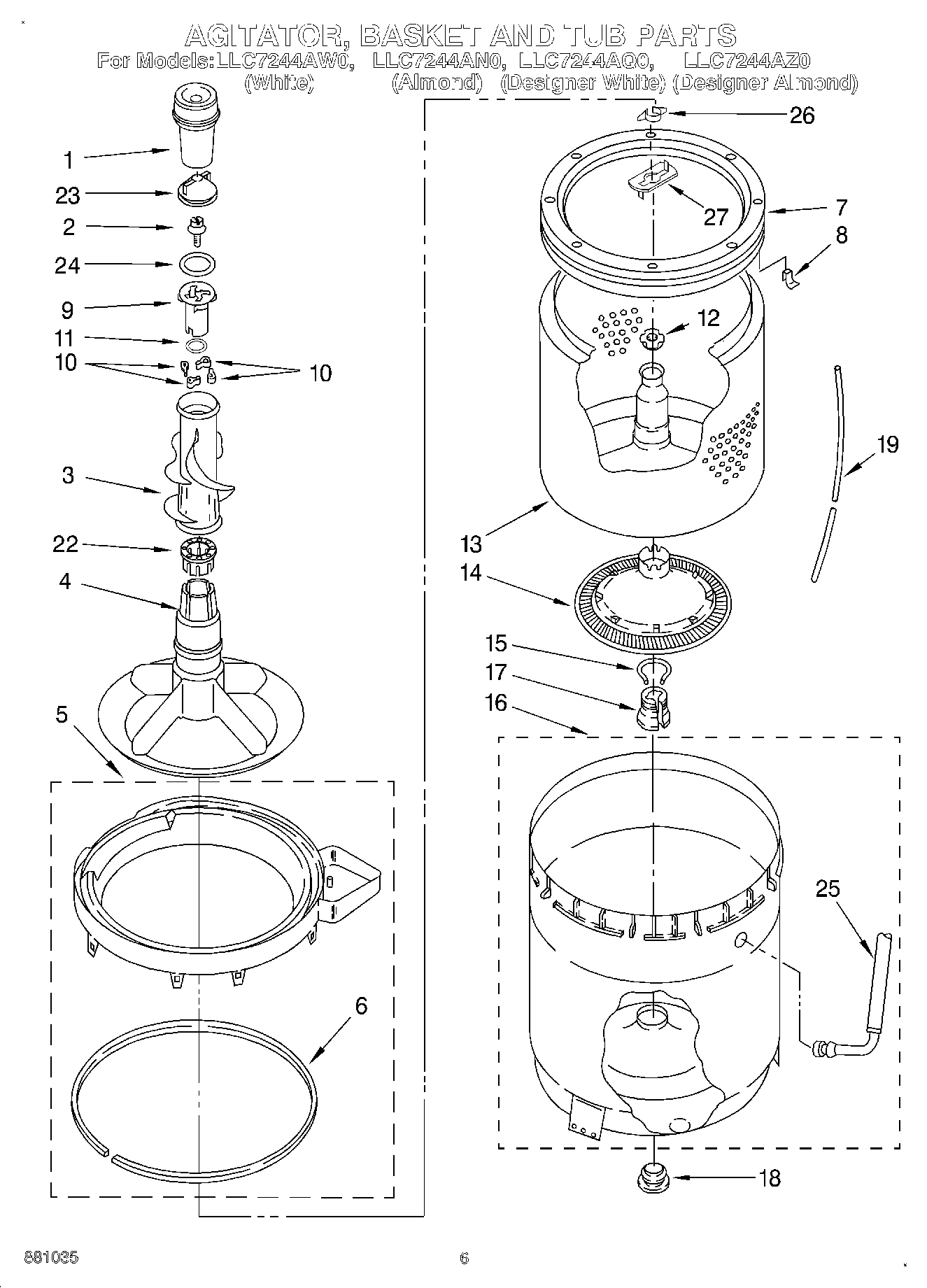 04 - AGITATOR, BASKET AND TUB