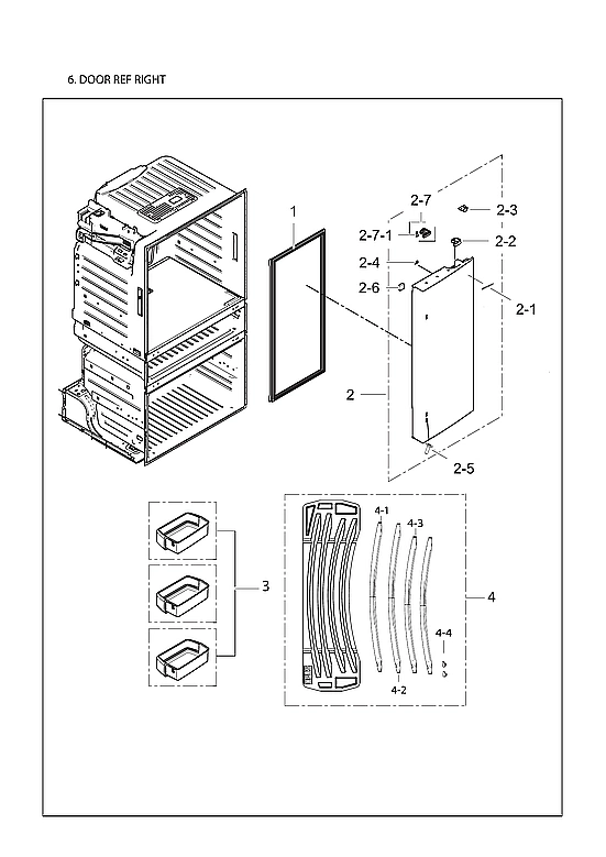Right Refrigerator Door Parts