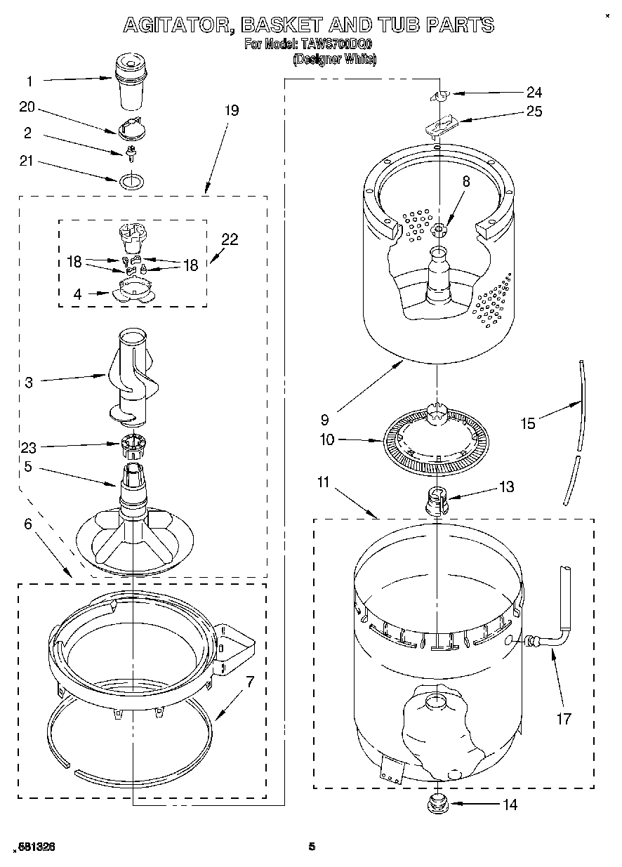 03 - AGITATOR, BASKET AND TUB