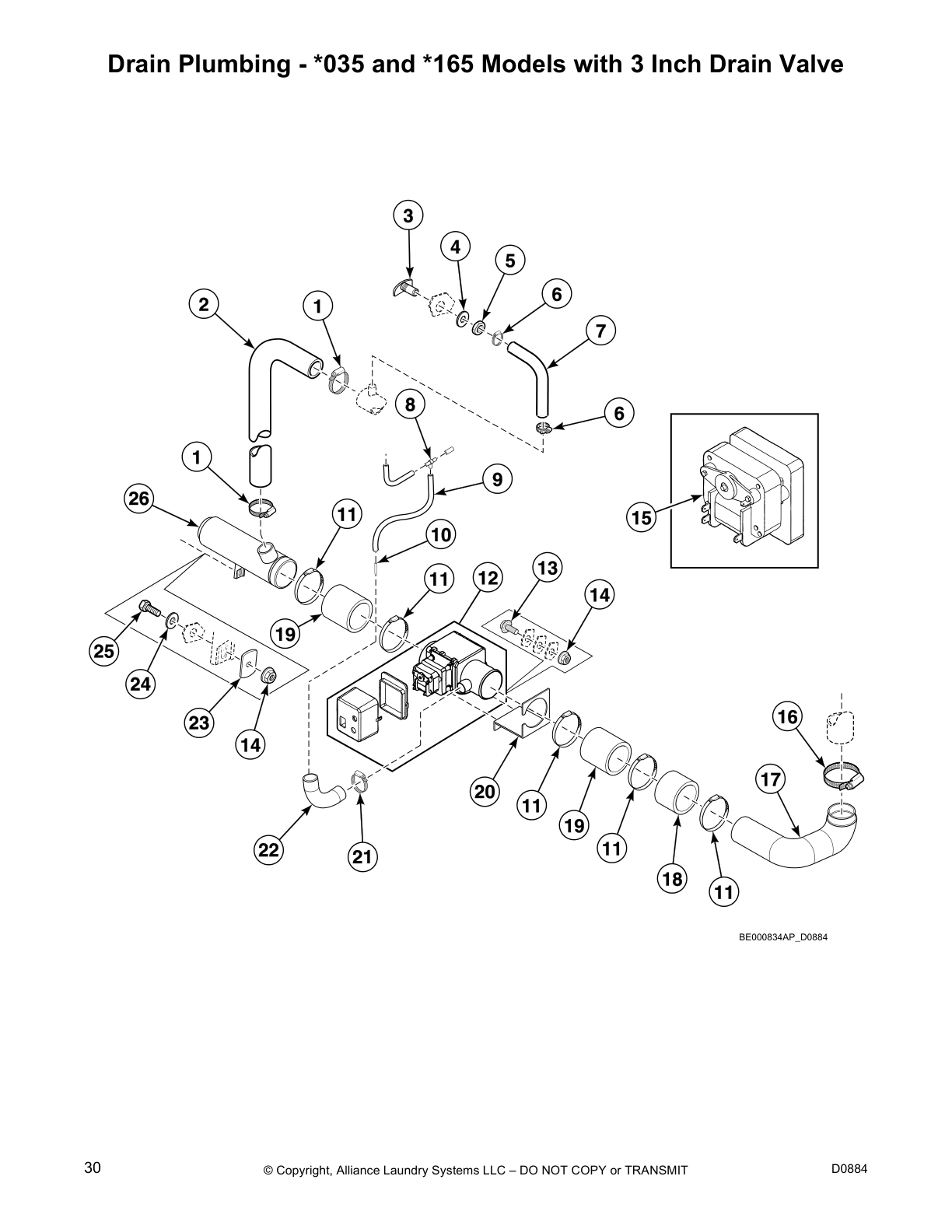 Drain Plumbing - *035 and *165 Models with 3 Inch Drain Valve