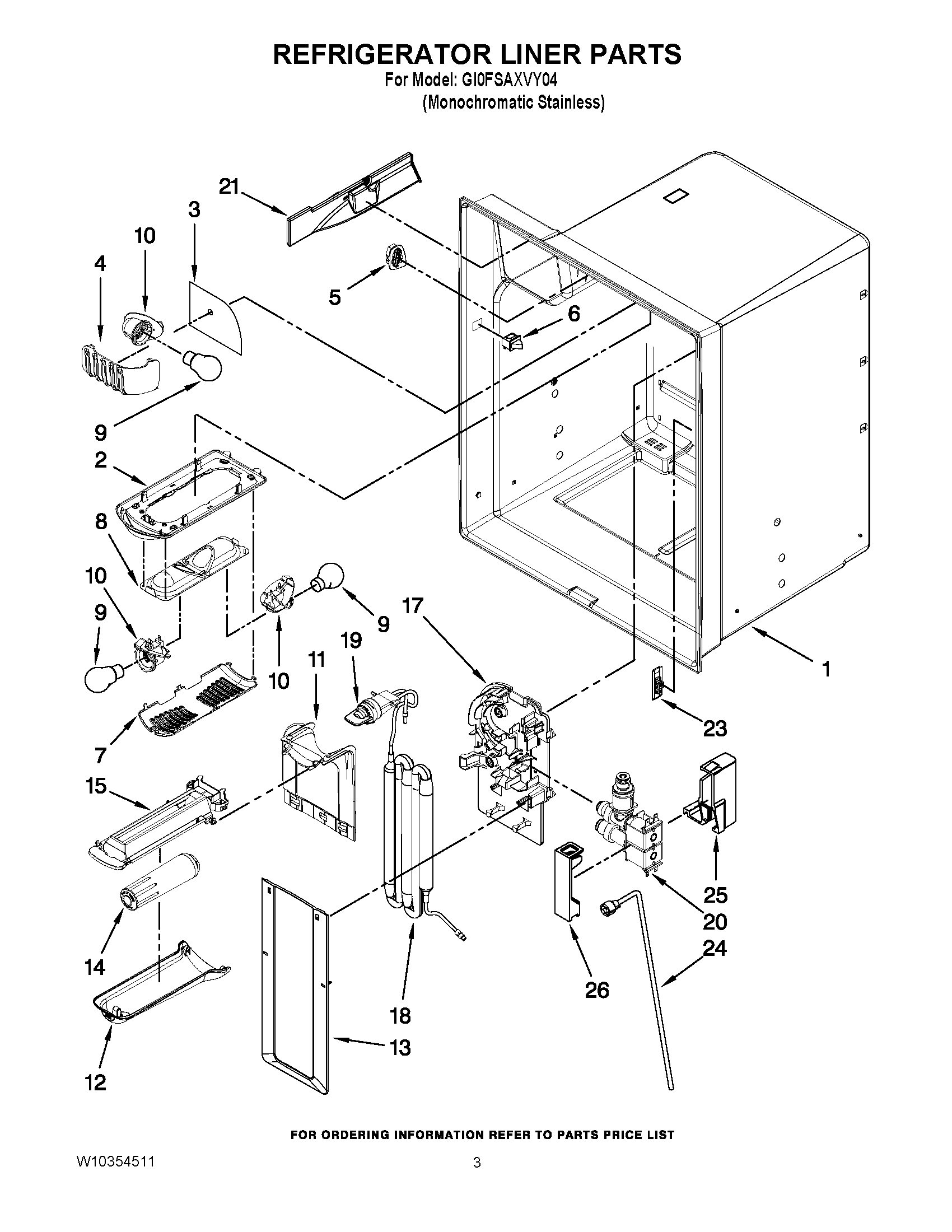 02 - REFRIGERATOR LINER PARTS