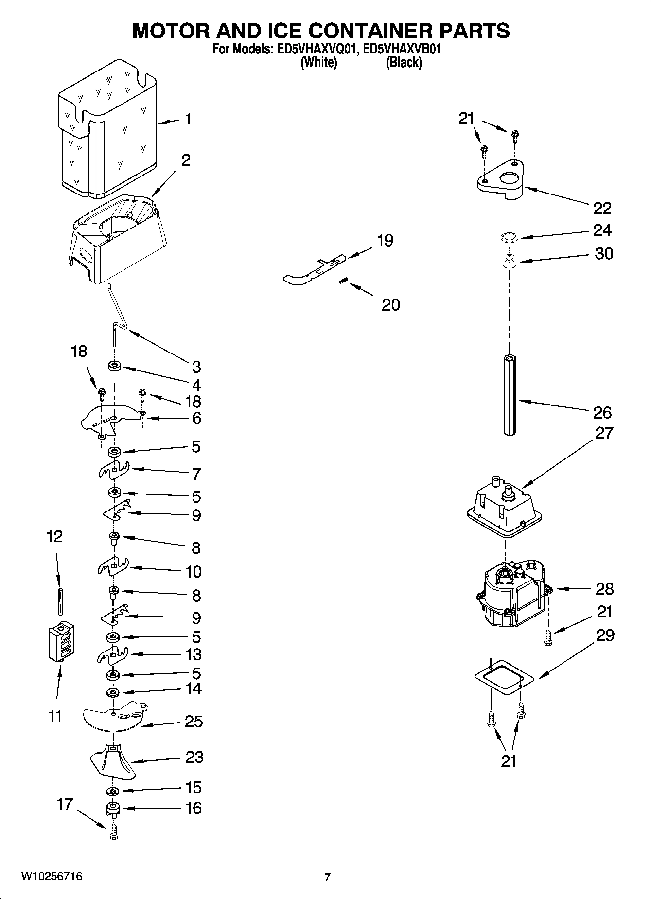 05 - MOTOR AND ICE CONTAINER PARTS