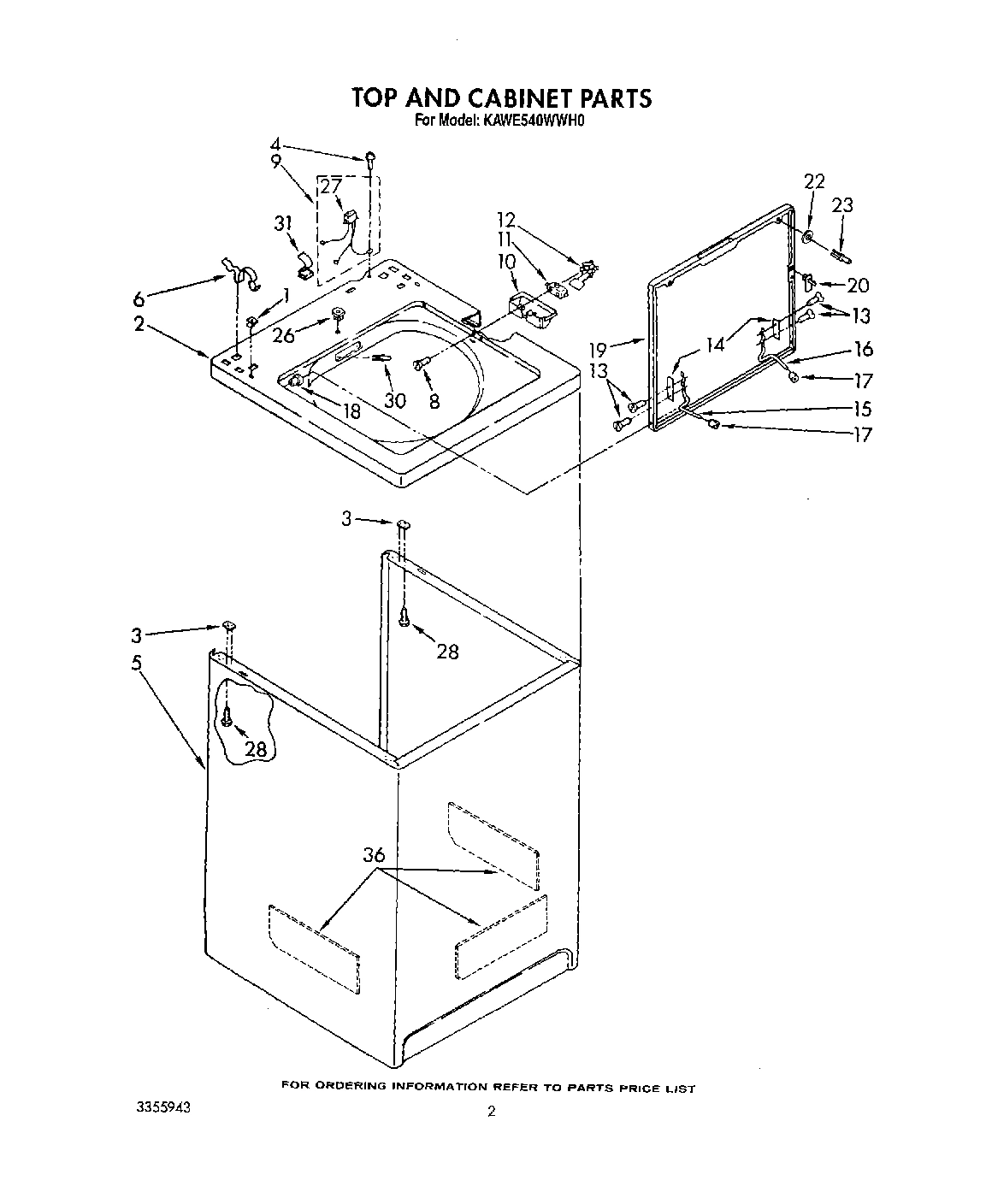 02 - TOP AND CABINET, LIT/OPTIONAL