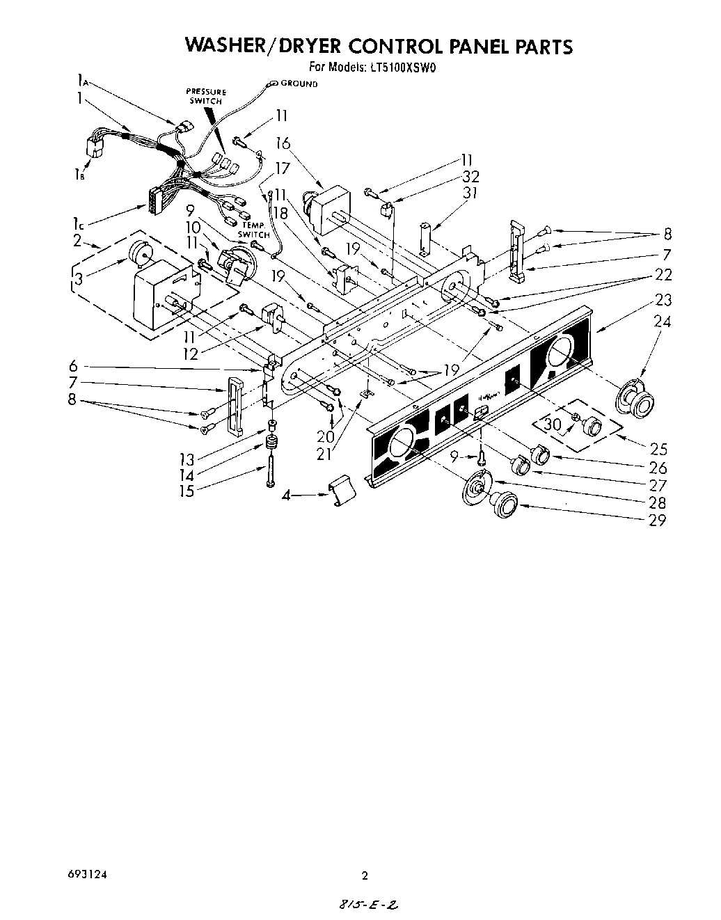 02 - WASHER/DRYER CONTROL PANEL