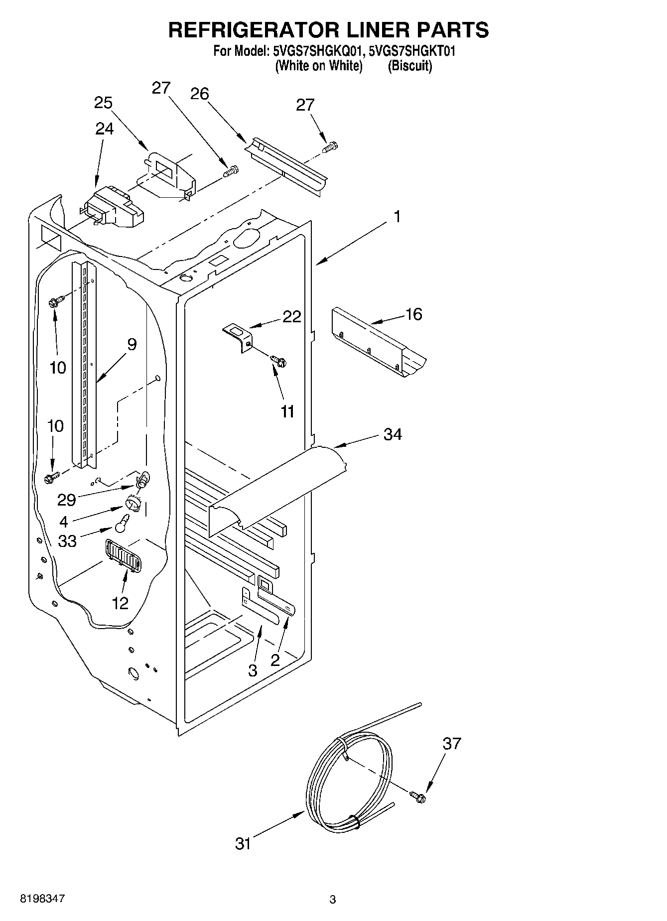 02 - REFRIGERATOR LINER PARTS