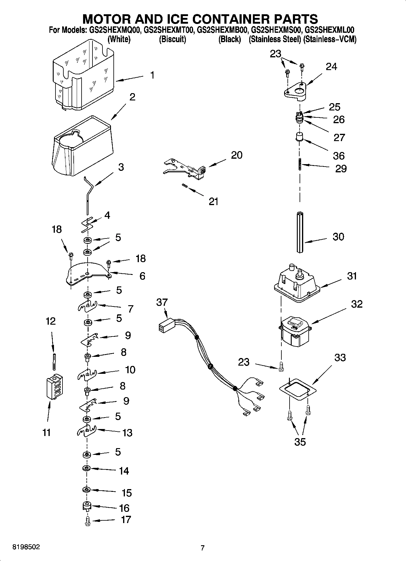 05 - MOTOR AND ICE CONTAINER PARTS