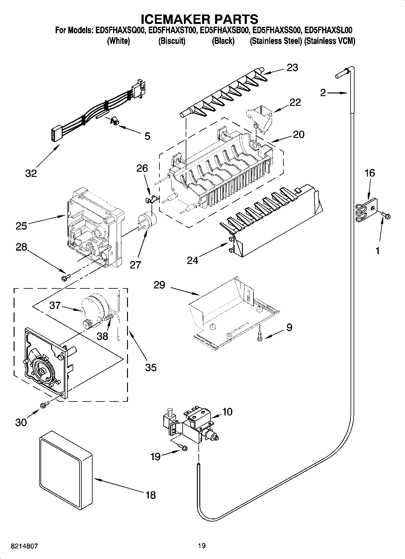 12 - ICEMAKER PARTS, OPTIONAL PARTS (NOT INCLUDED)