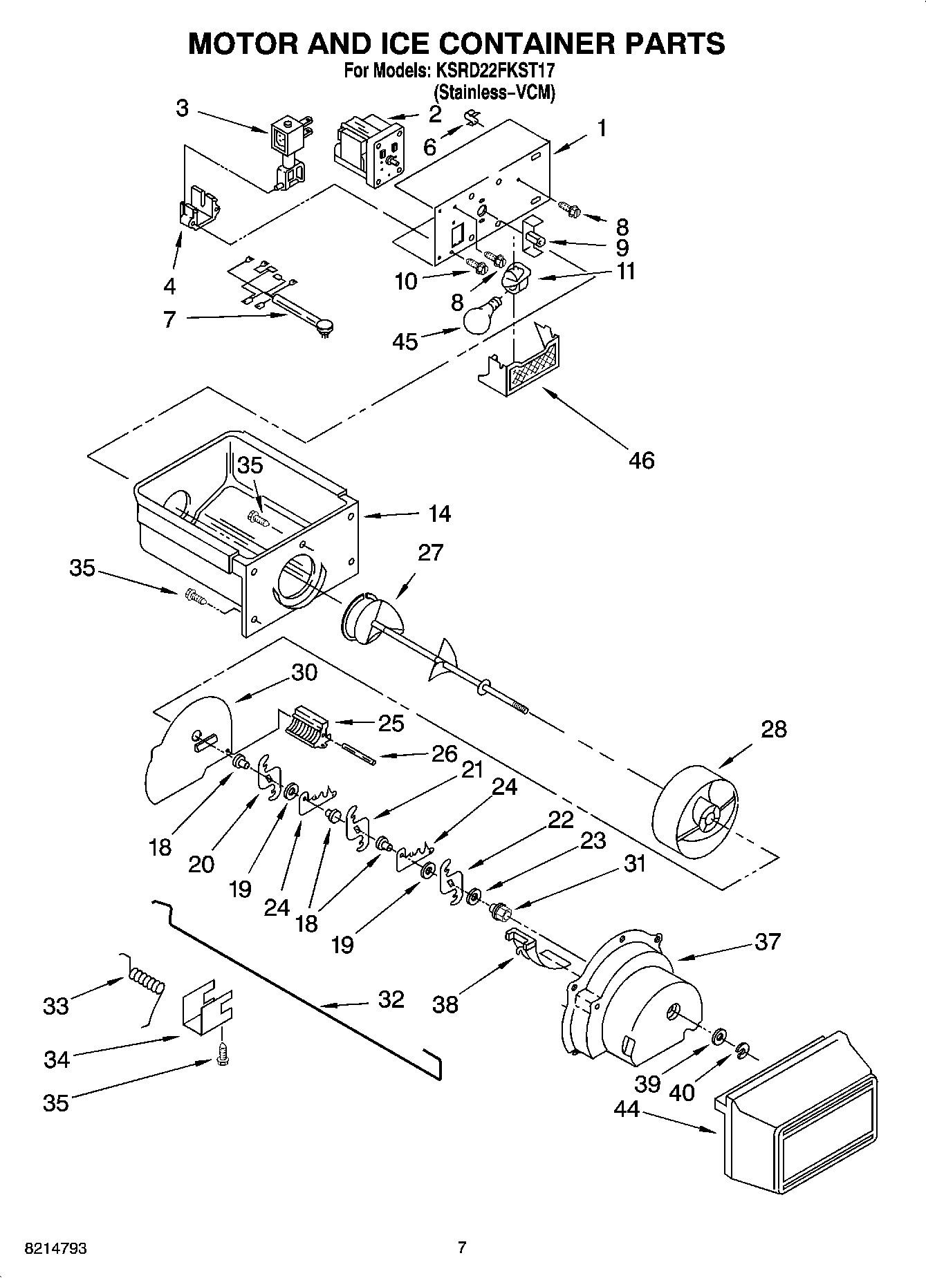 05 - MOTOR AND ICE CONTAINER PARTS