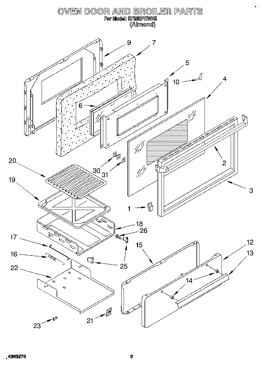 02 - OVEN DOOR AND BROILER