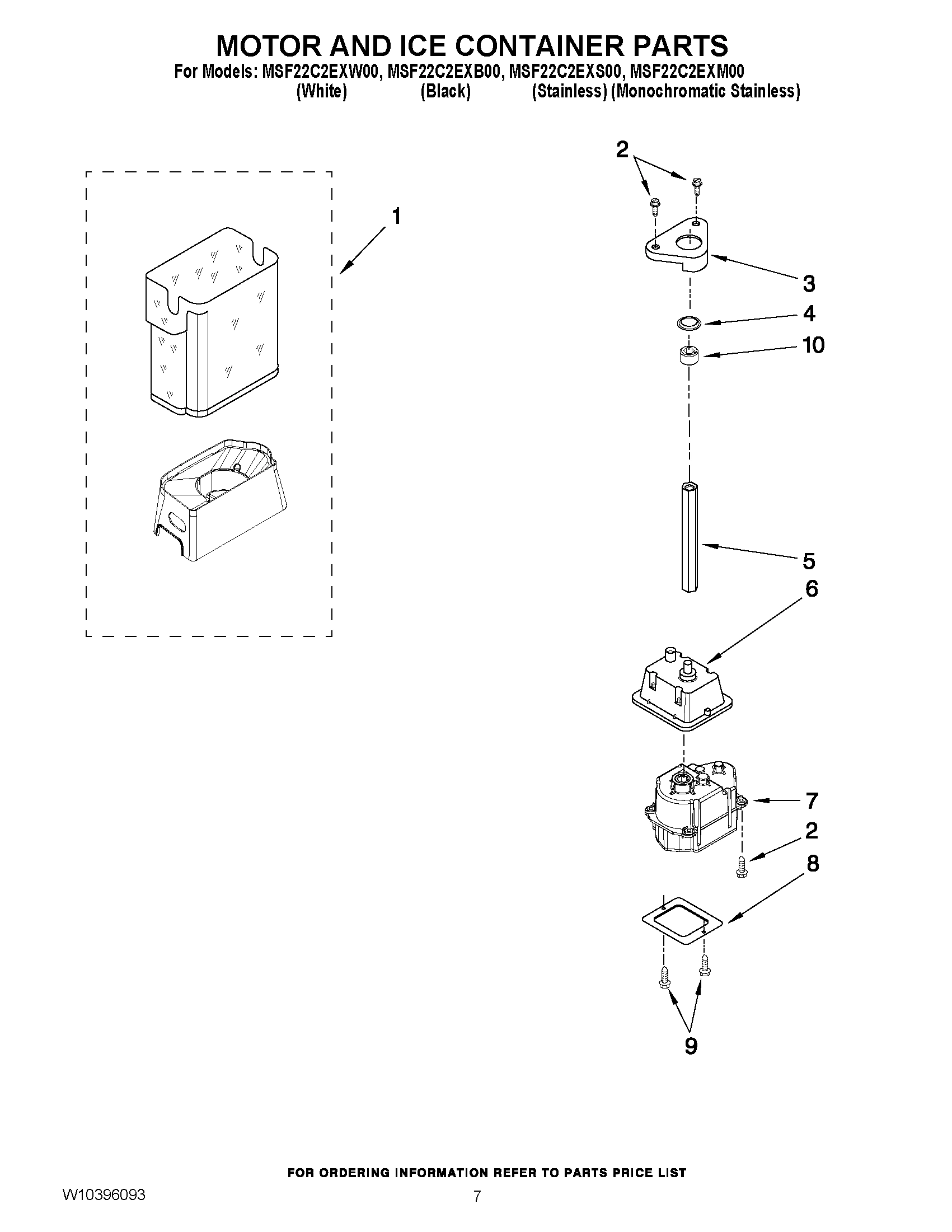 05 - MOTOR AND ICE CONTAINER PARTS