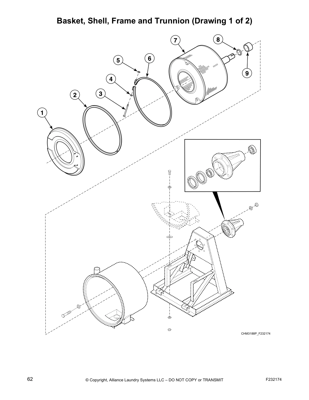 Basket, Shell, Frame and Trunnion (Drawing 1 of 2)