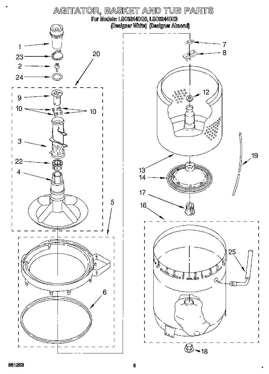04 - AGITATOR, BASKET AND TUB