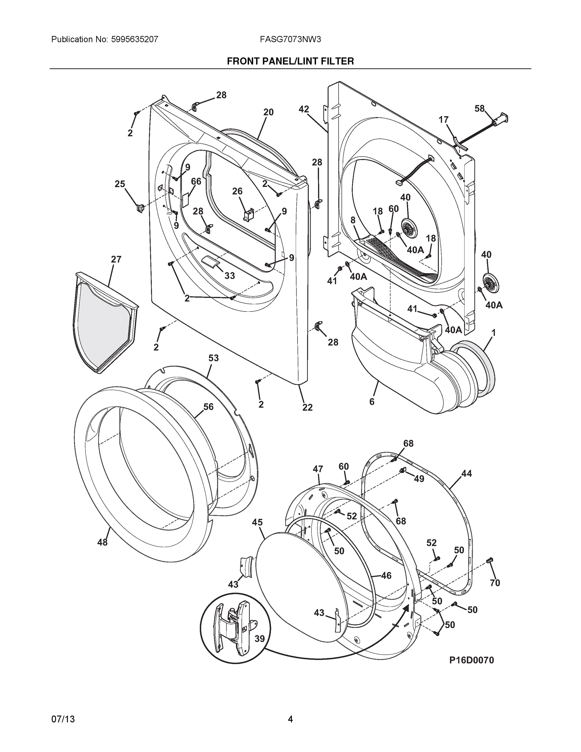03 - FRONT PANEL/LINT FILTER