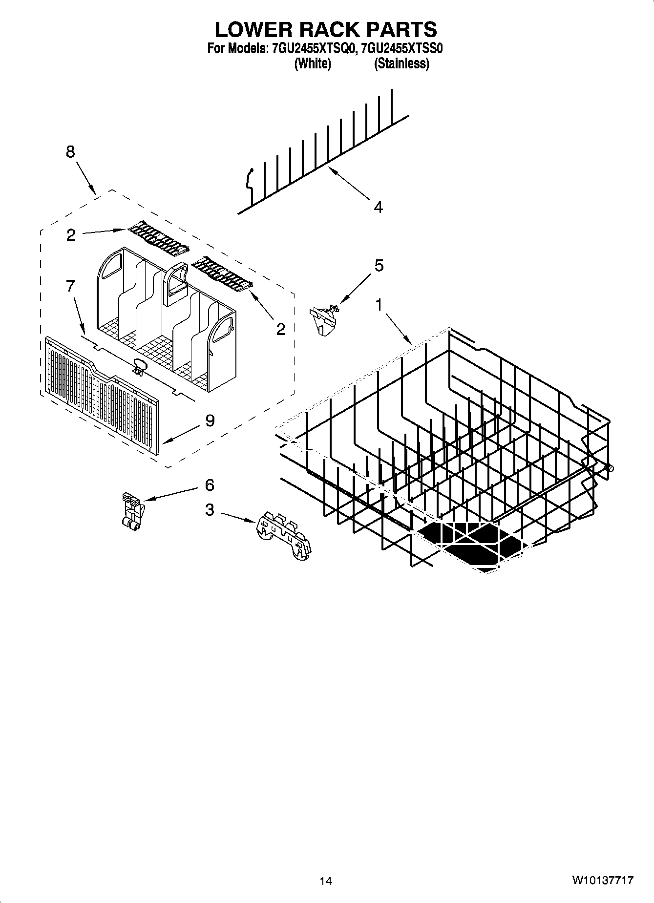11 - LOWER RACK PARTS, OPTIONAL PARTS (NOT INCLUDED)
